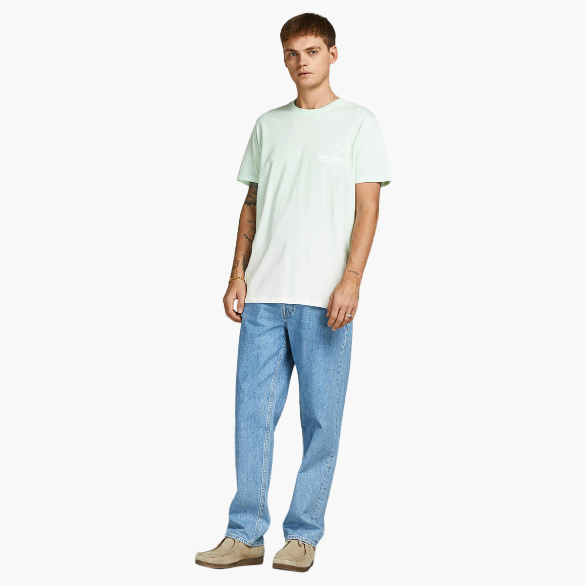 تي شيرت رجالي من جاك وجون بأكمام قصيرة وياقة دائرية وشعار منت-men-clothing-tshirtsandpolos-tshirts-image-3