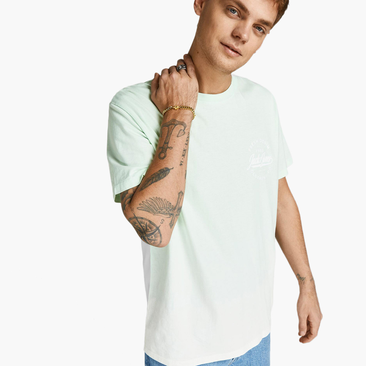 تي شيرت رجالي من جاك وجون بأكمام قصيرة وياقة دائرية وشعار منت-men-clothing-tshirtsandpolos-tshirts-image-5