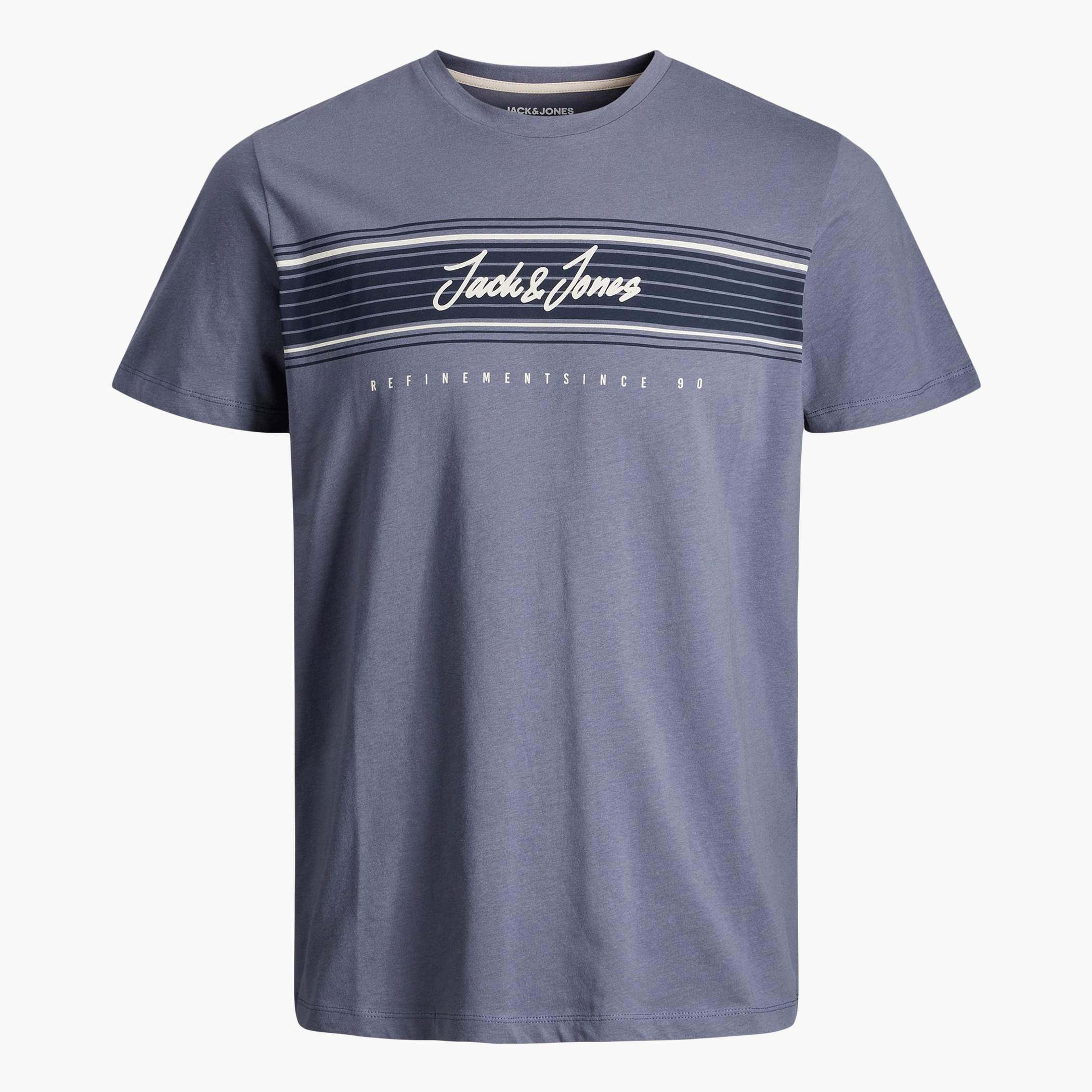 Jack & Jones Printed Crew Neck T-shirt with Short Sleeves-men-clothing-tshirtsandpolos-tshirts-image-1