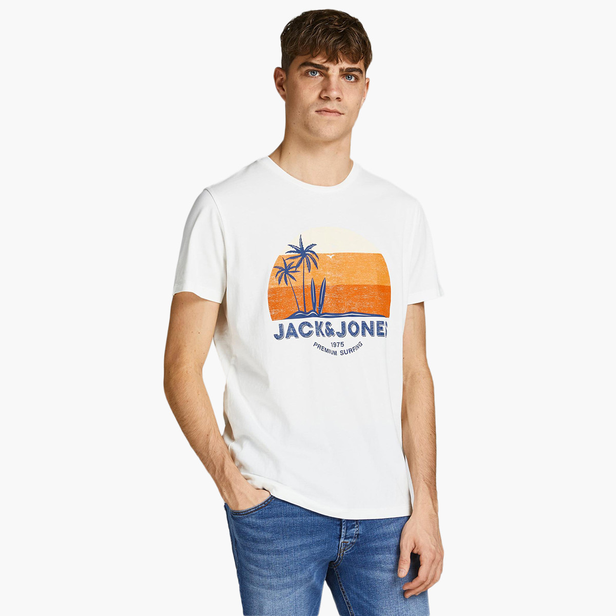 Jack & Jones Men Printed White Crew Neck T-Shirt-men-clothing-tshirtsandpolos-tshirts-image-1