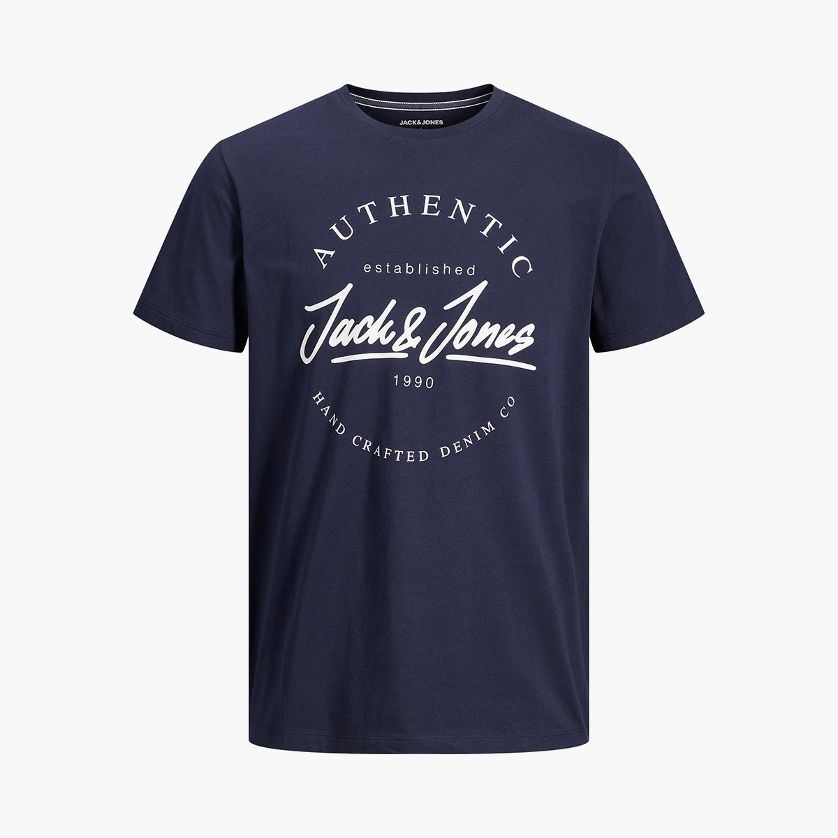 Jack & Jones Men Printed Navy Blue Crew Neck T-Shirt-men-clothing-tshirtsandpolos-tshirts-image-1