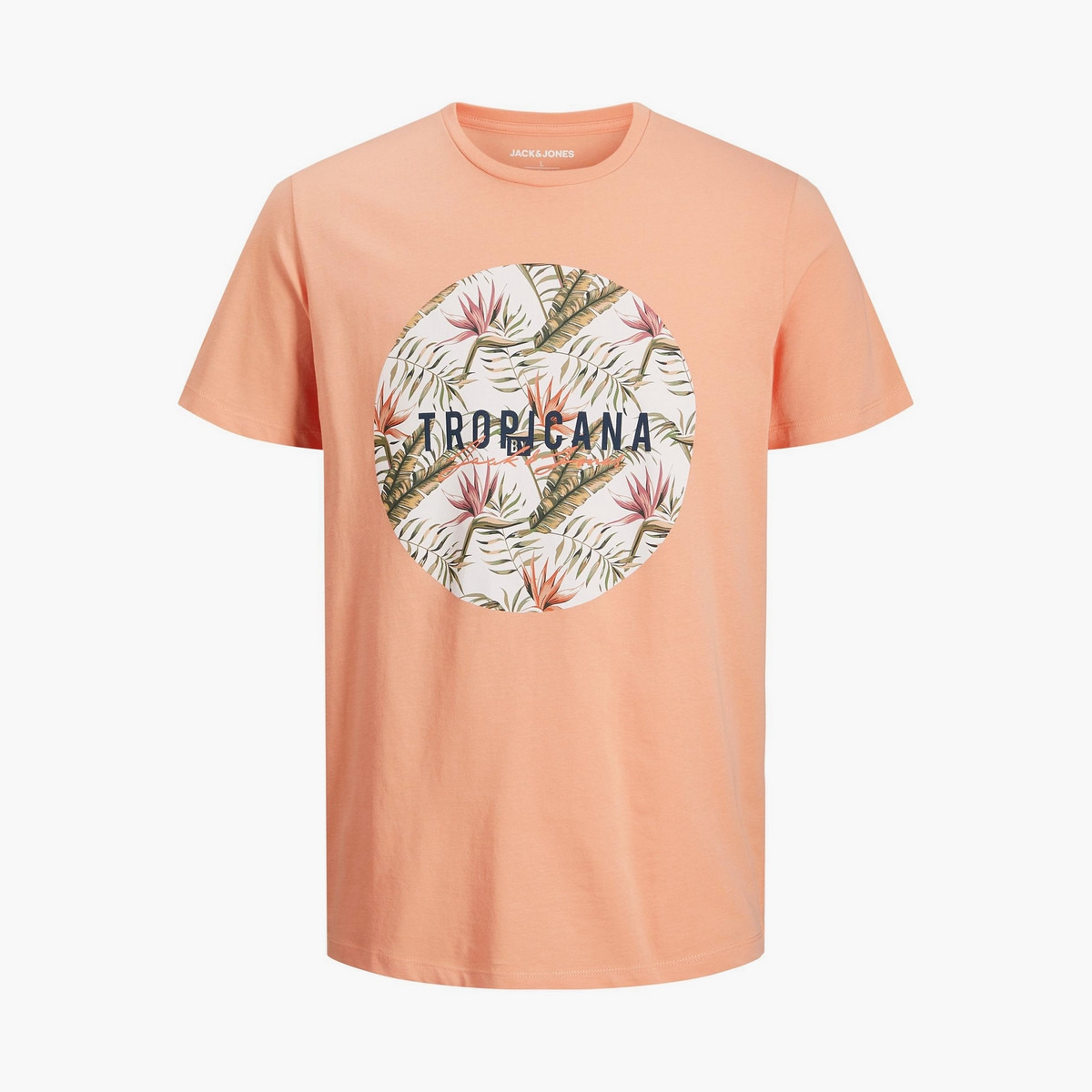 تي شيرت رجالي من جاك آند جونز بأكمام قصيرة و ياقة مستديرة و مطبوع مع لون اخضر-men-clothing-tshirtsandpolos-tshirts-image-2