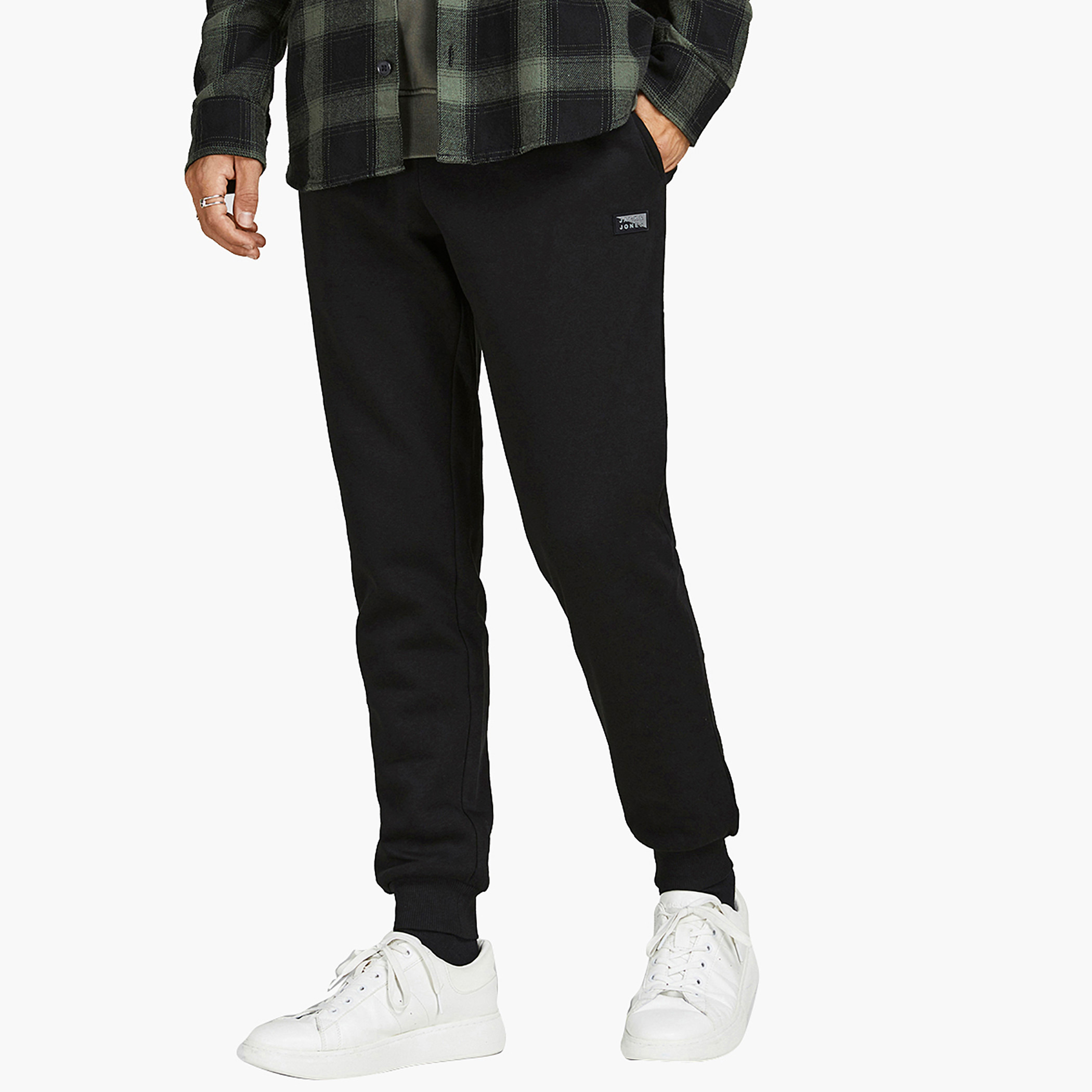 Jack & Jones Men Solid Comfort Fit Drawstring Sweatpant-men-clothing-bottoms-trousersandchinos-trousers-image-1