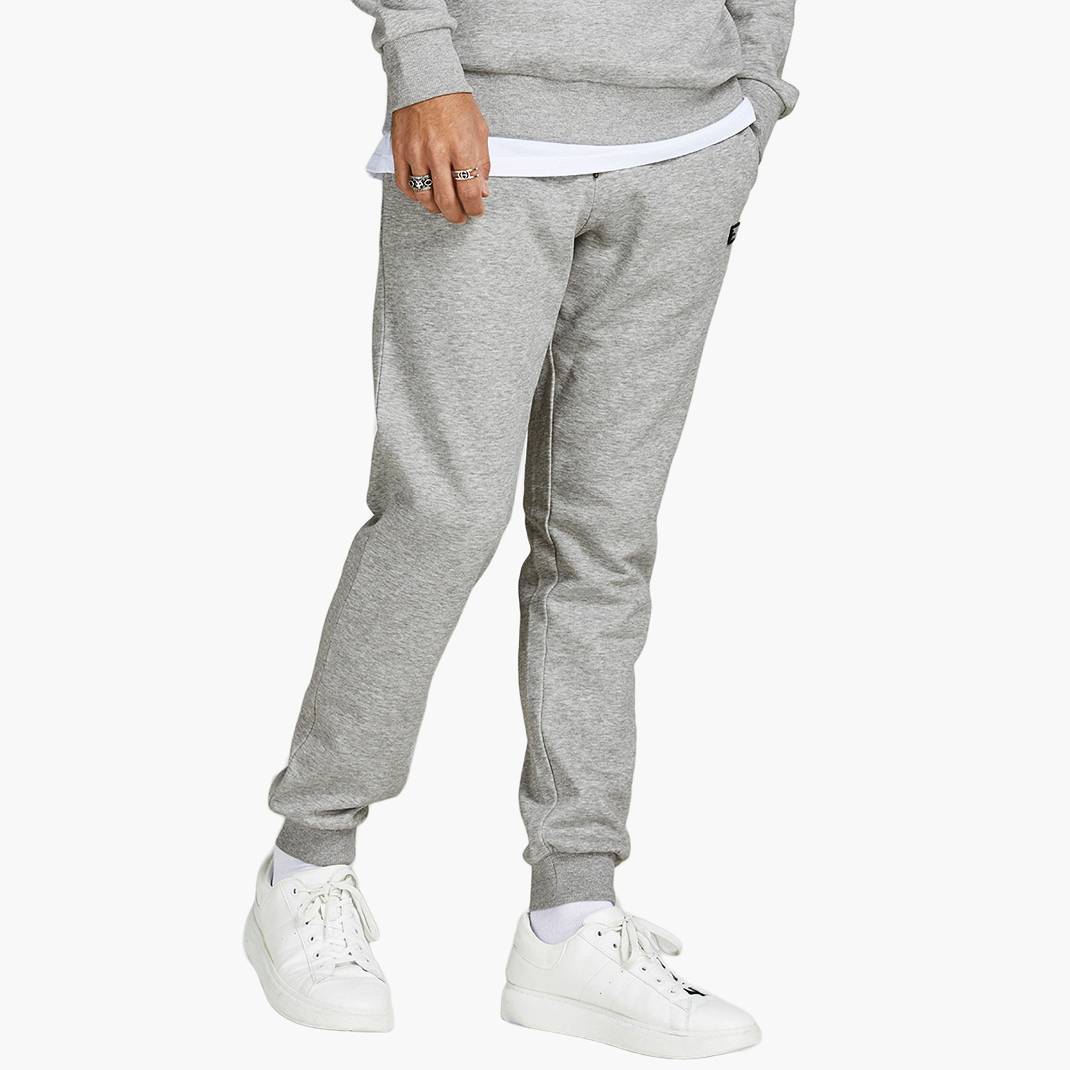 Jack & Jones Men Solid Comfort Fit Drawstring Sweatpant-men-clothing-bottoms-trousersandchinos-trousers-image-1