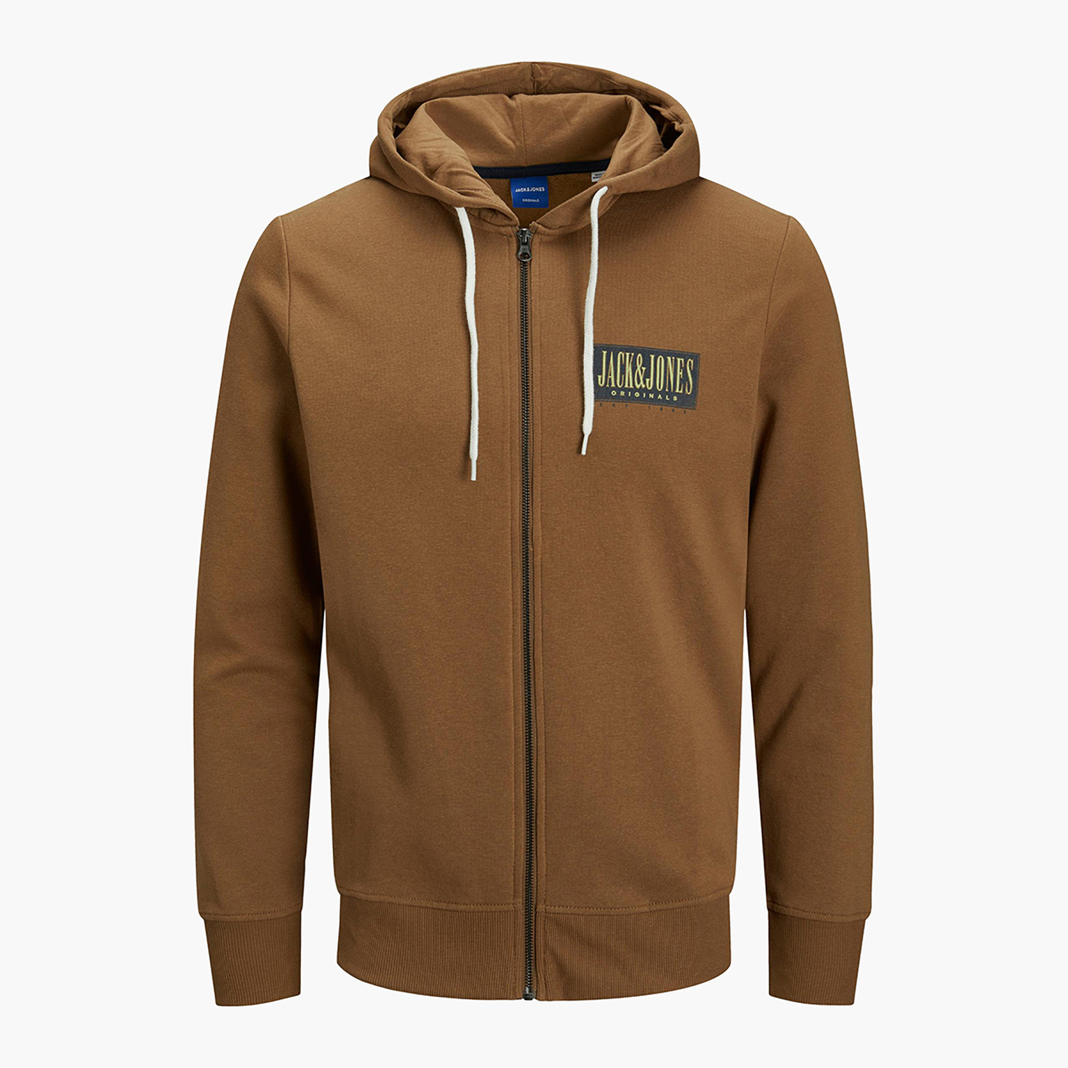 Jack & Jones Men Logo Front Zipper Hoodie-men-winterwear-hoodiesandsweatshirts-image-3