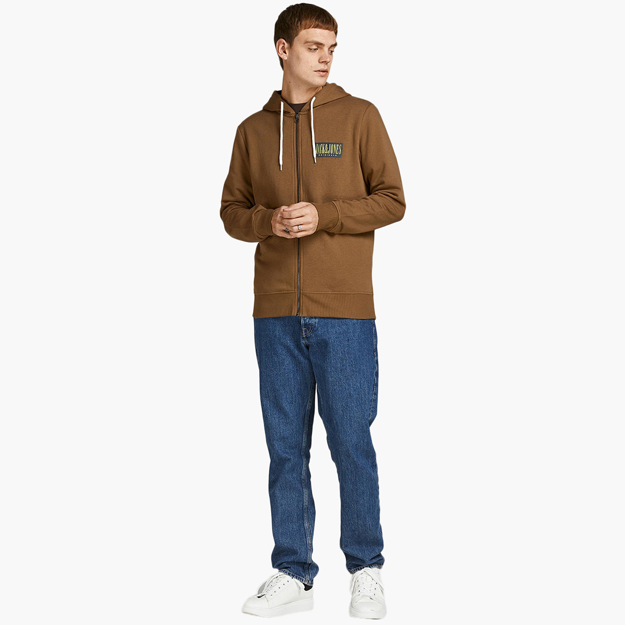 Jack & Jones Men Logo Front Zipper Hoodie-men-winterwear-hoodiesandsweatshirts-image-4