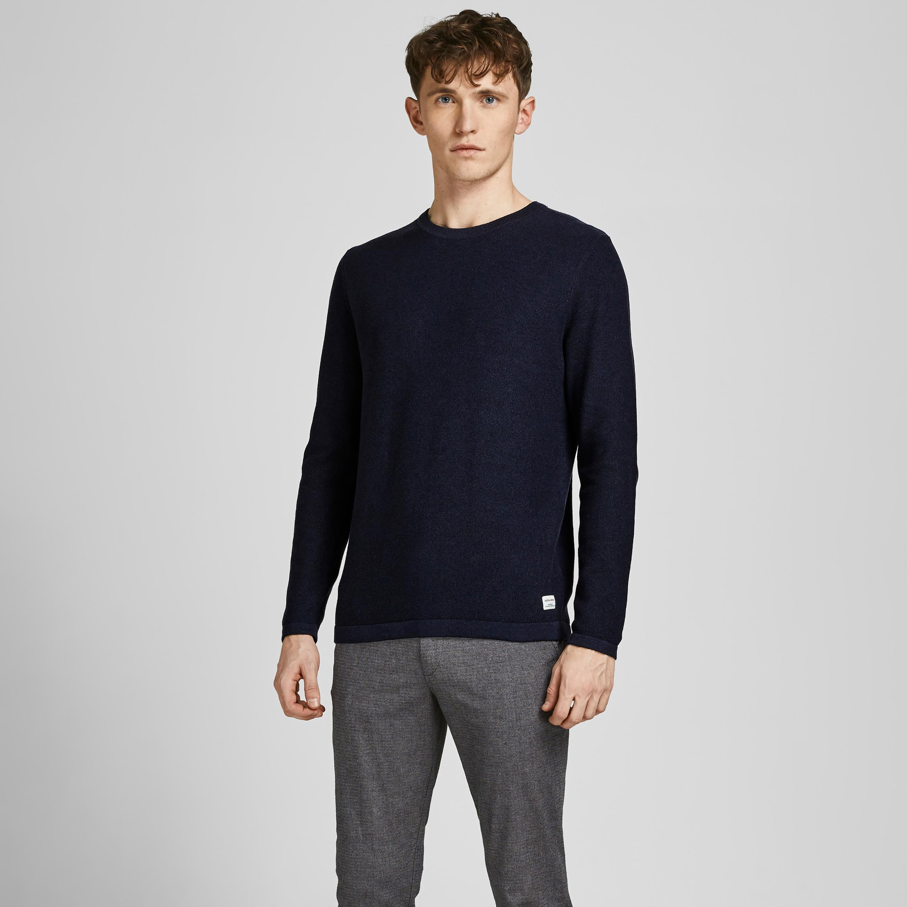 Jack & Jones Plain Crew Neck Long Sleeves Pullover-men-clothing-sweatersandpullovers-image-1