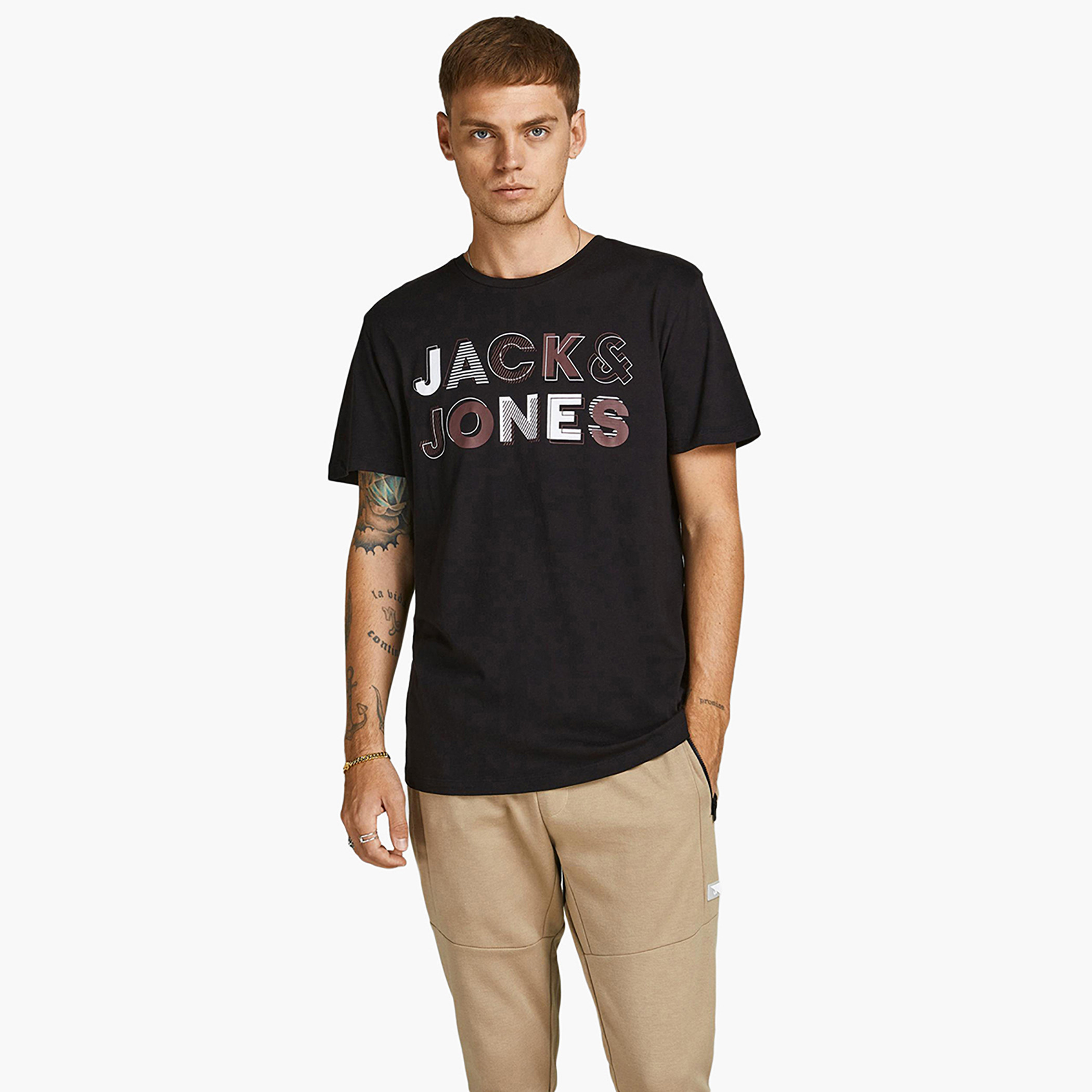 Jack & Jones Men Printed Crew Neck T-Shirt-men-clothing-tshirtsandpolos-tshirts-image-1