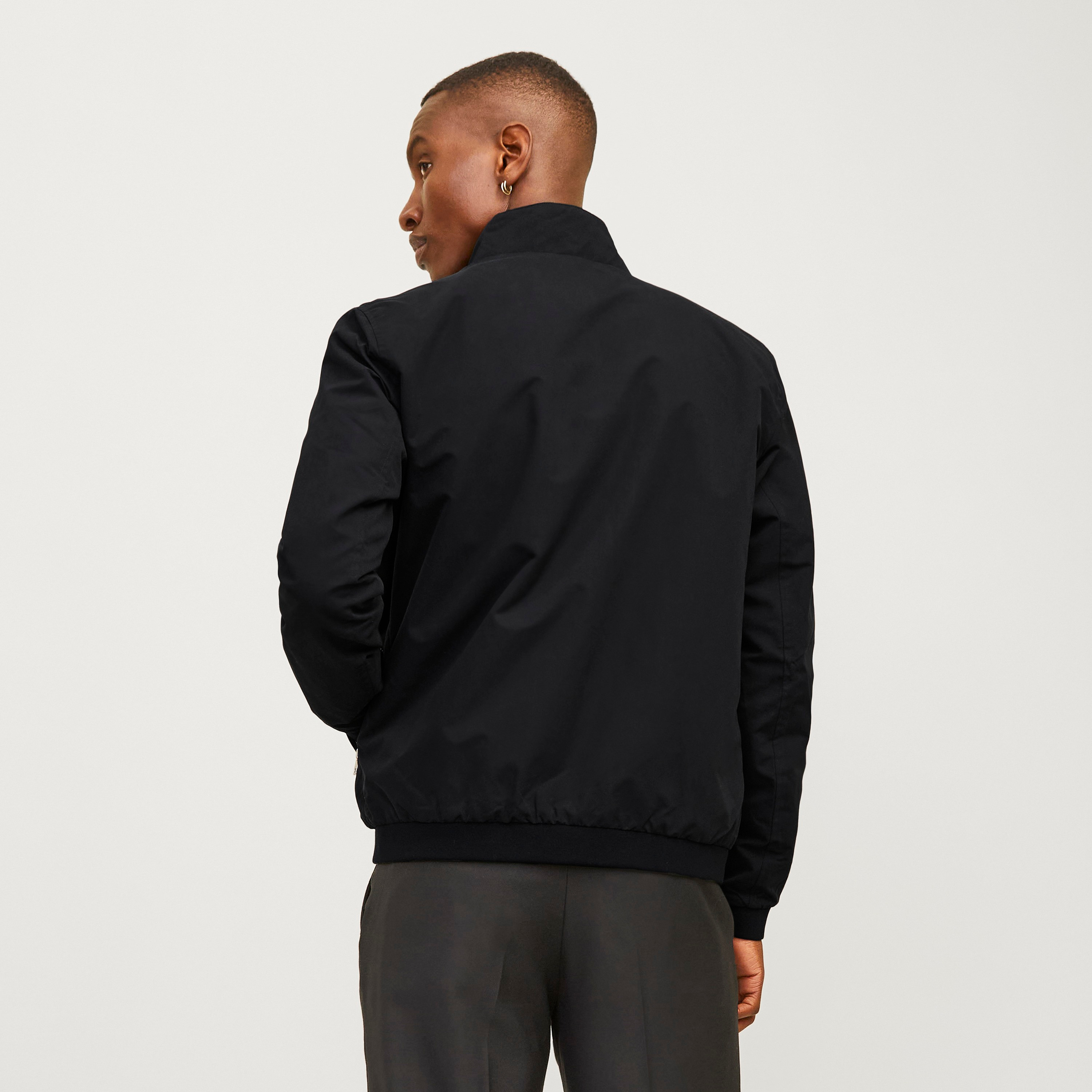 Jack & Jones Plain High Stand Collar Long Sleeves Men's Bomber Jacket-men-clothing-jacketsandblazers-jackets-image-4