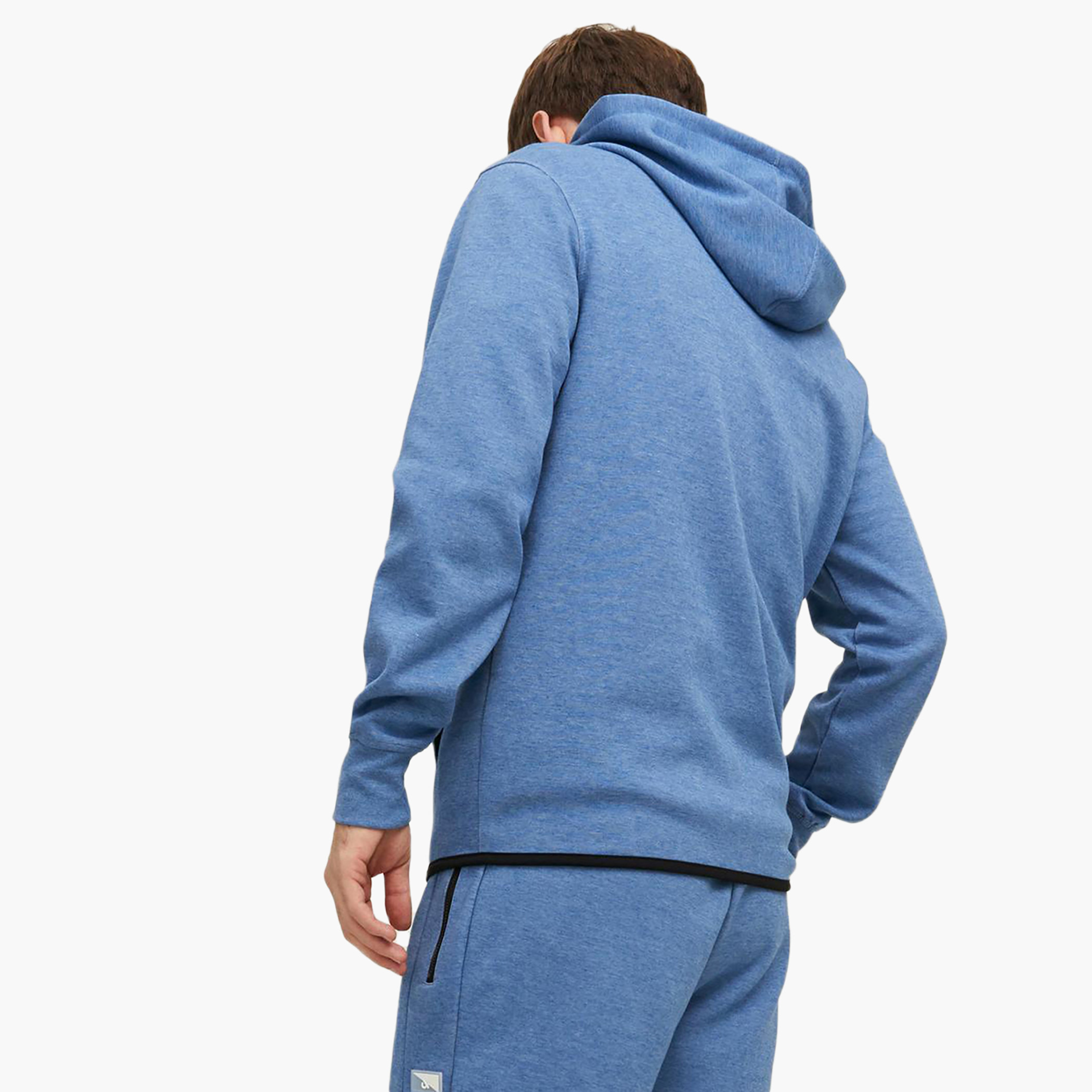 Jack & Jones Men Solid Blue Front Zipper Hoodie with Pockets-men-winterwear-hoodiesandsweatshirts-image-5