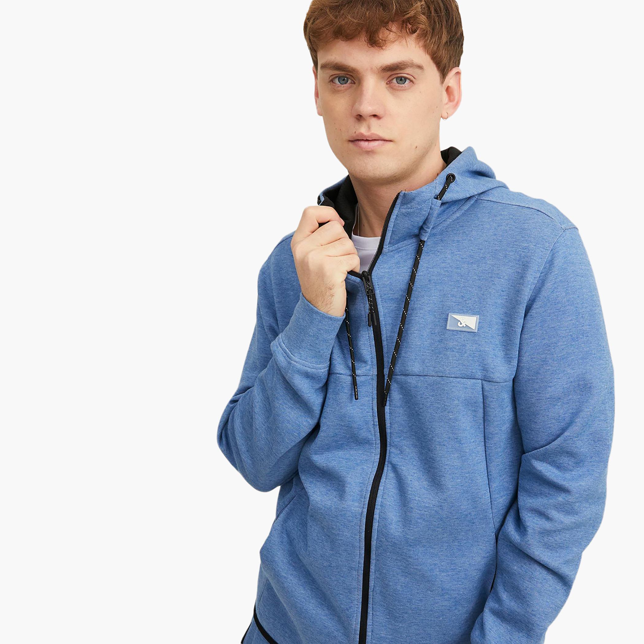 Jack & Jones Men Solid Blue Front Zipper Hoodie with Pockets-men-winterwear-hoodiesandsweatshirts-image-6