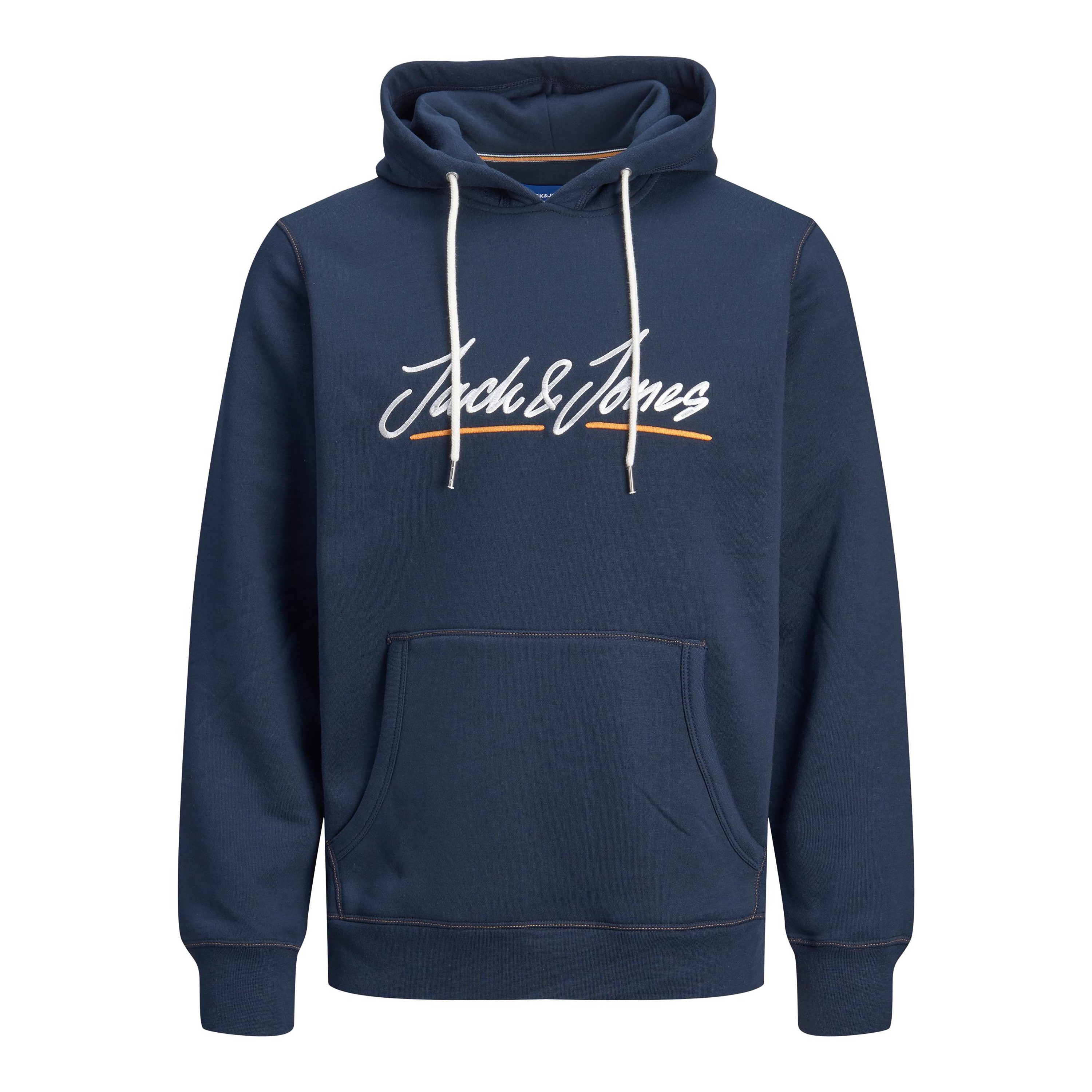 هودي جاك آند جونز بجيب كانغارو مع شعار بلون اسود للرجال-men-winterwear-hoodiesandsweatshirts-image-10