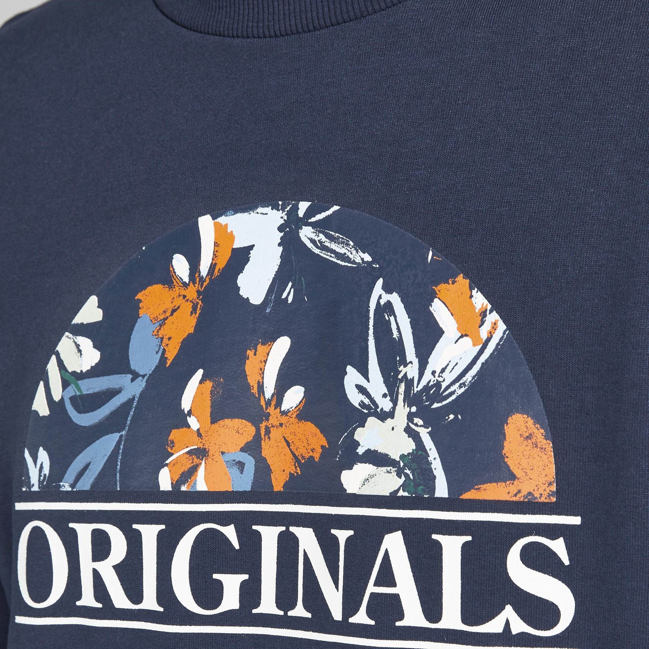 Jack & Jones Men Printed Navy Blue Crew Neck Sweatshirt-men-winterwear-hoodiesandsweatshirts-image-5