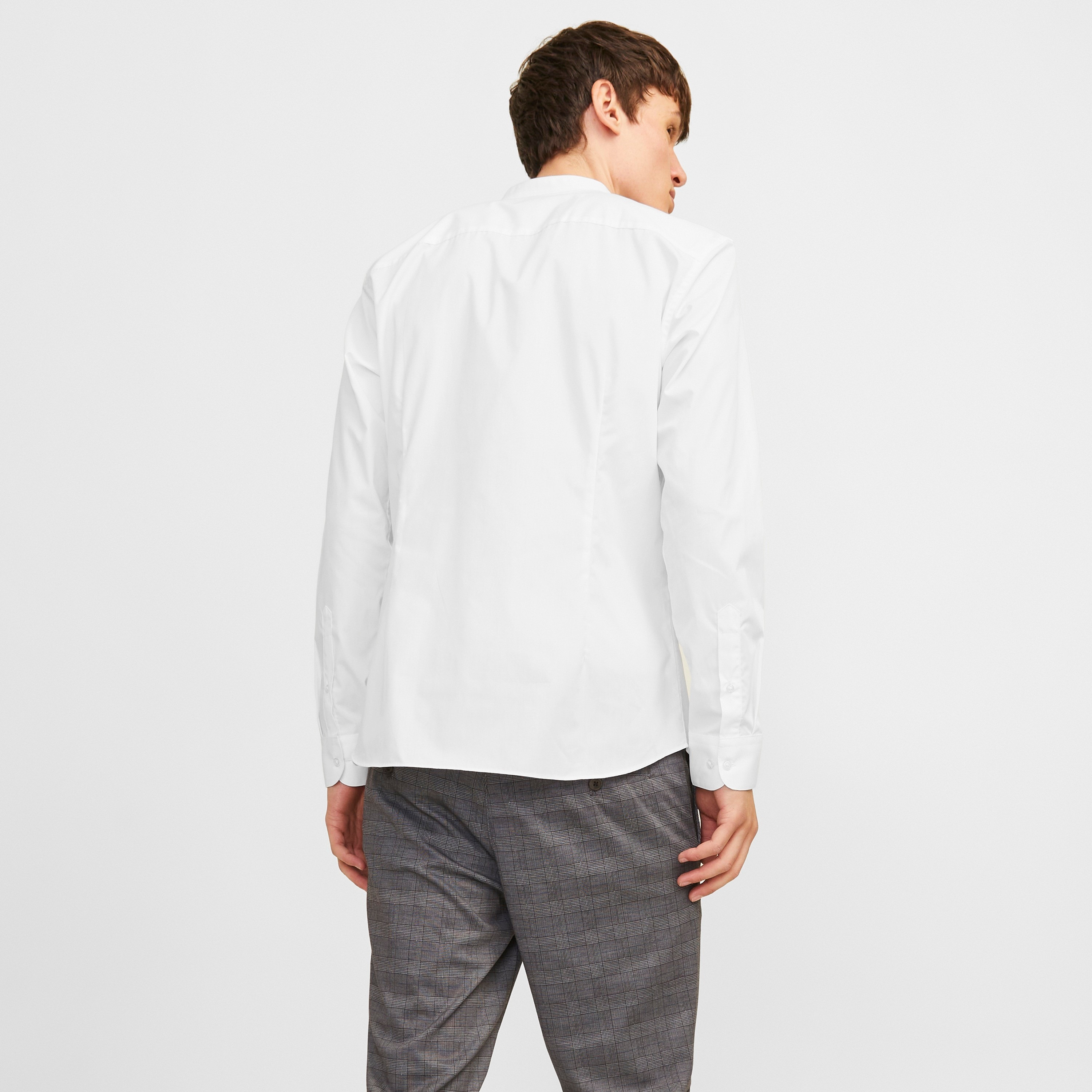 Jack & Jones Slim Fit Plain Band Collar Long Sleeves Men's Shirt-men-clothing-shirts-image-8