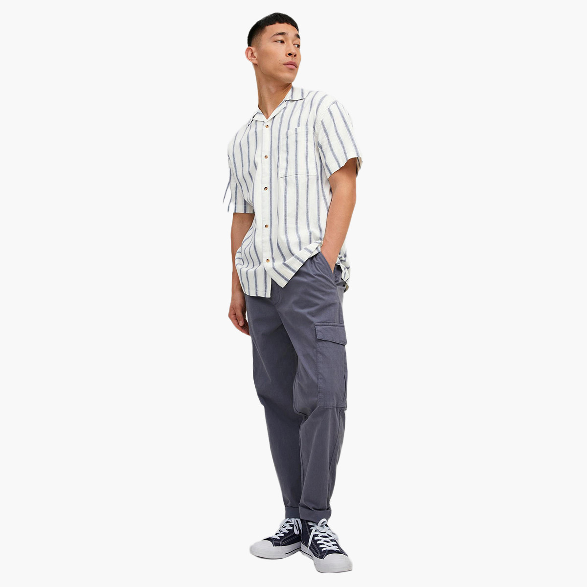 جاك آند جونز قميص أبيض مخطط بياقة مع جيب على الصدر-men-clothing-shirts-image-7