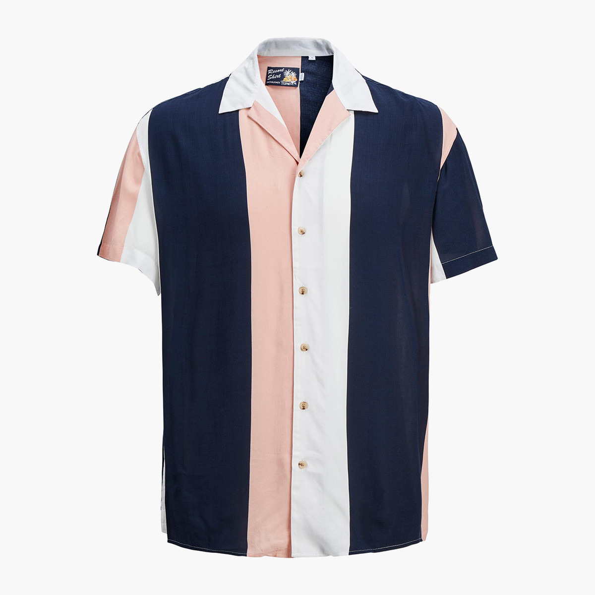 قميص جاك آند جونز رجالي متعدد الألوان مقلم ذو ياقة مسترخية-men-clothing-shirts-image-2