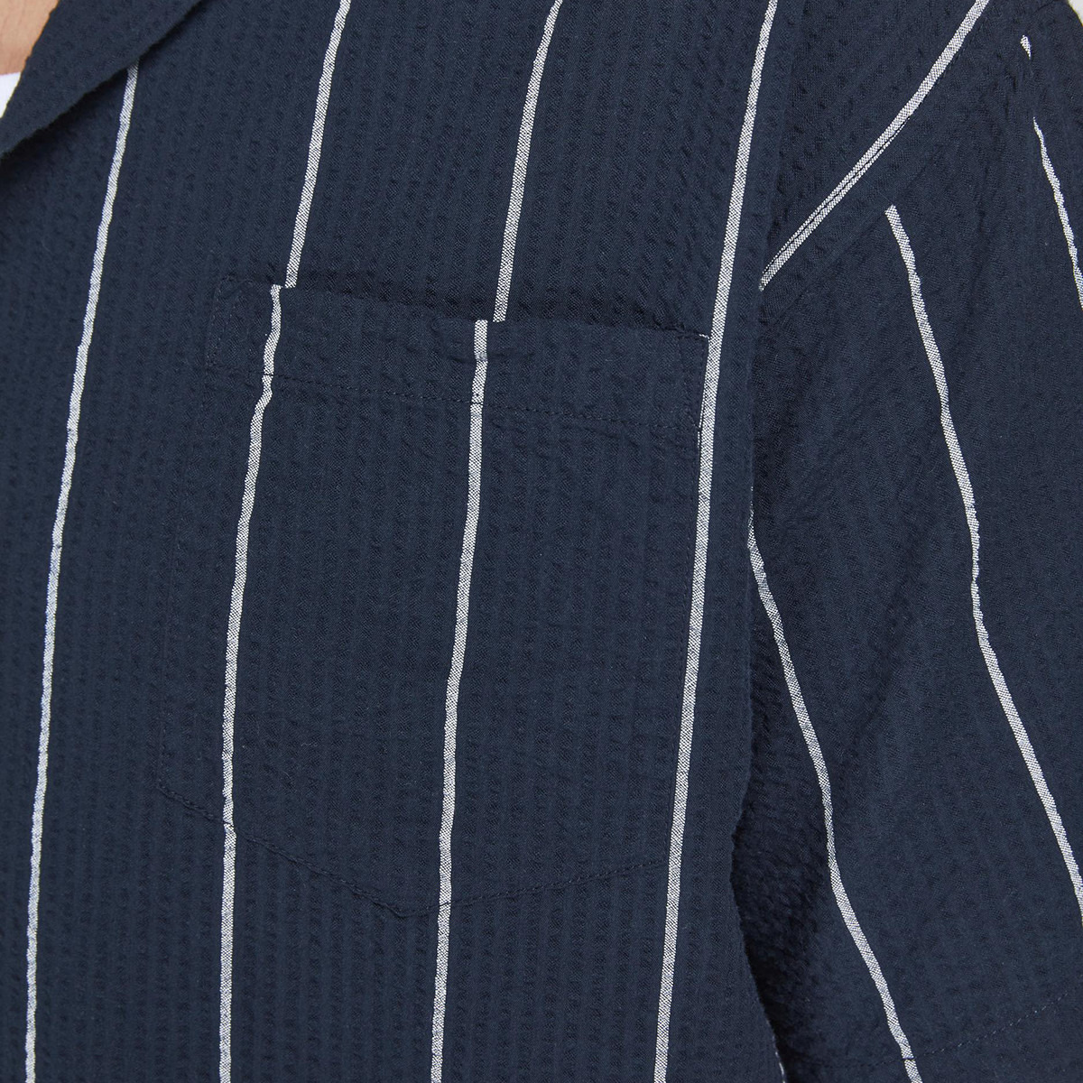 قميص جاك آند جونز رجالي أزرق كحلي مخطط بياقة مع جيب على الصدر-men-clothing-shirts-image-2