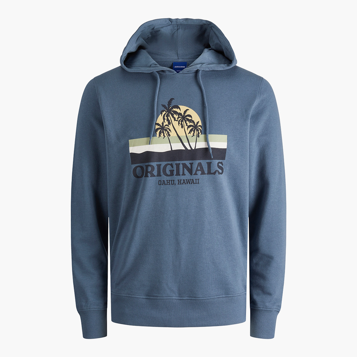 Jack & Jones Men Blue Printed Long Sleeves Sweat Hoodie-men-winterwear-hoodiesandsweatshirts-image-1