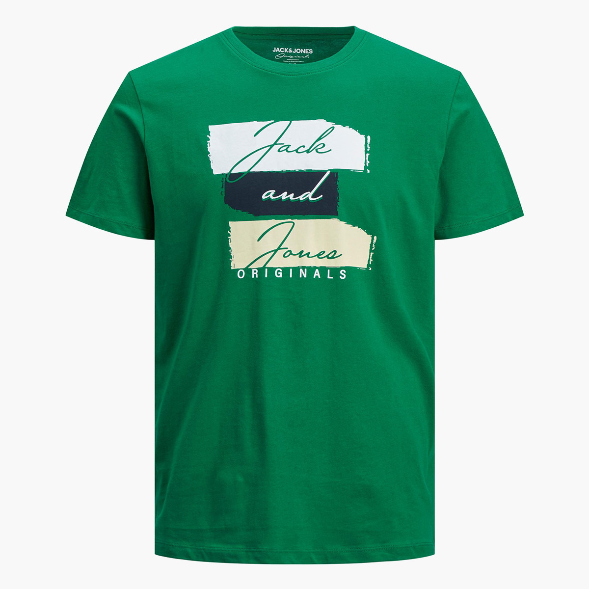 تي شيرت رجالي من جاك آند جونز بأكمام قصيرة وياقة دائرية وطبعة خضراء-men-clothing-tshirtsandpolos-tshirts-image-3