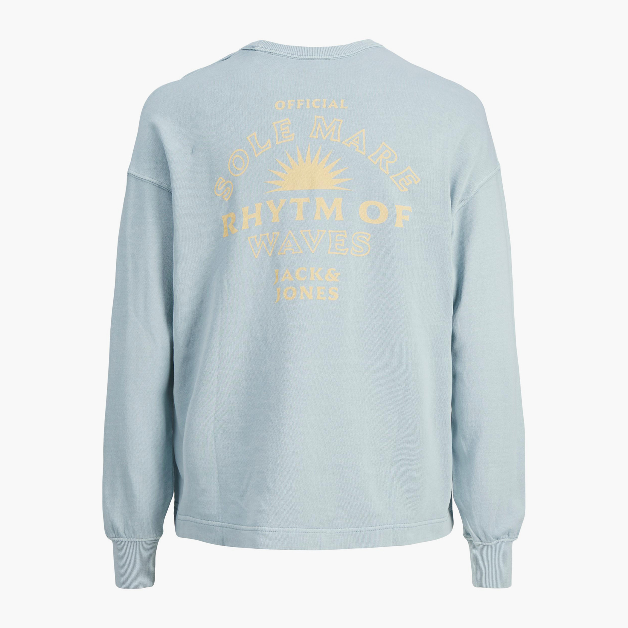 سويت شيرت جاك آند جونز رجالي أزرق مطبوع برقبة مستديرة-men-winterwear-hoodiesandsweatshirts-image-2