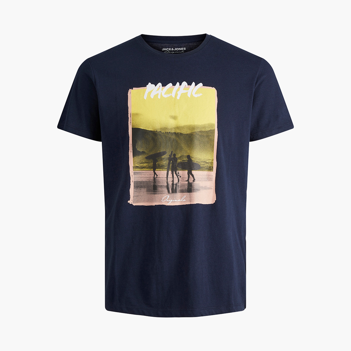 قميص جاك وجوكس بأكمام قصيرة وياقة دائرية وطبعة أزرق كحلي للرجال-men-clothing-tshirtsandpolos-tshirts-image-1