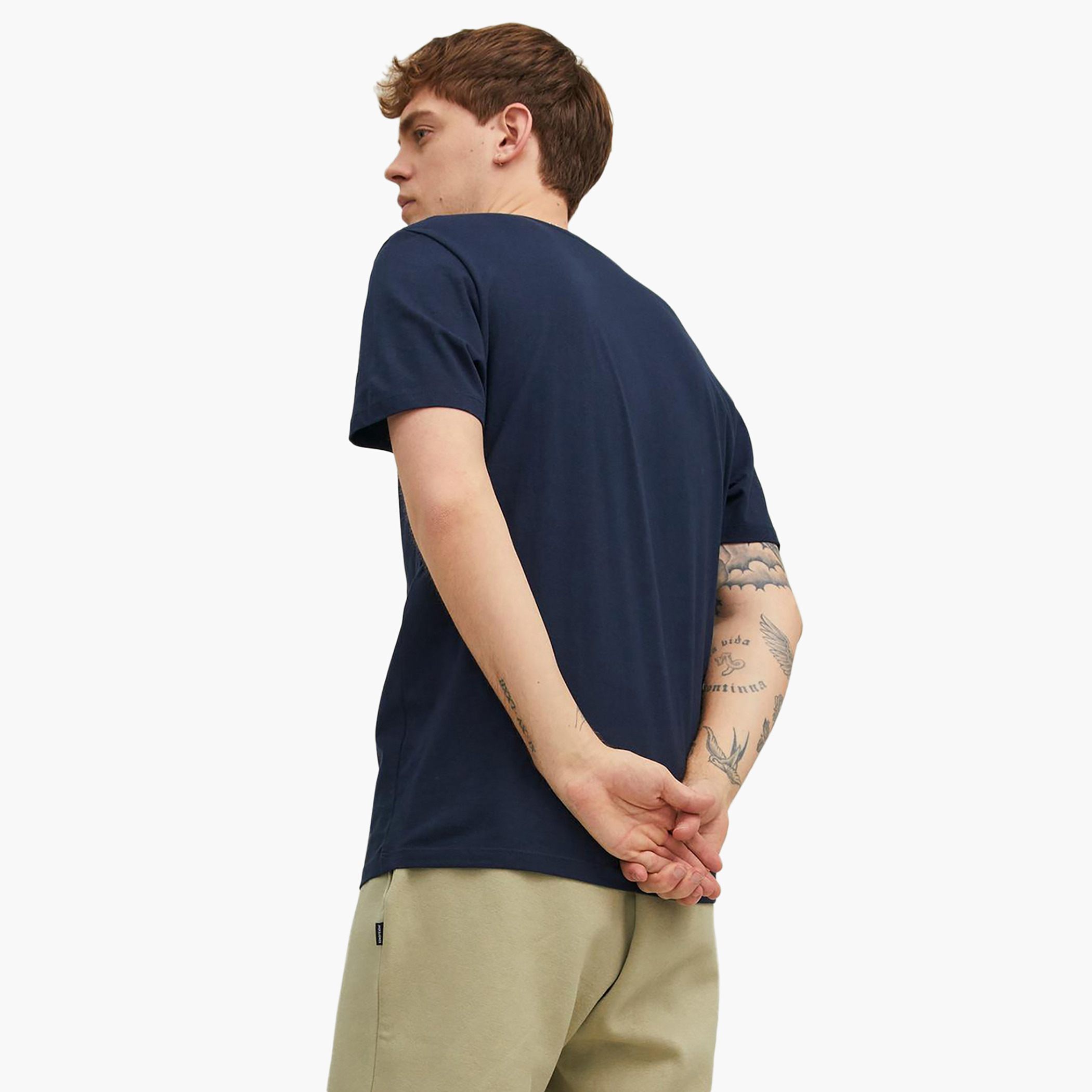 Jack & Jones Men Printed Navy Blue Crew Neck Short Sleeves T-Shirt-men-clothing-tshirtsandpolos-tshirts-image-2