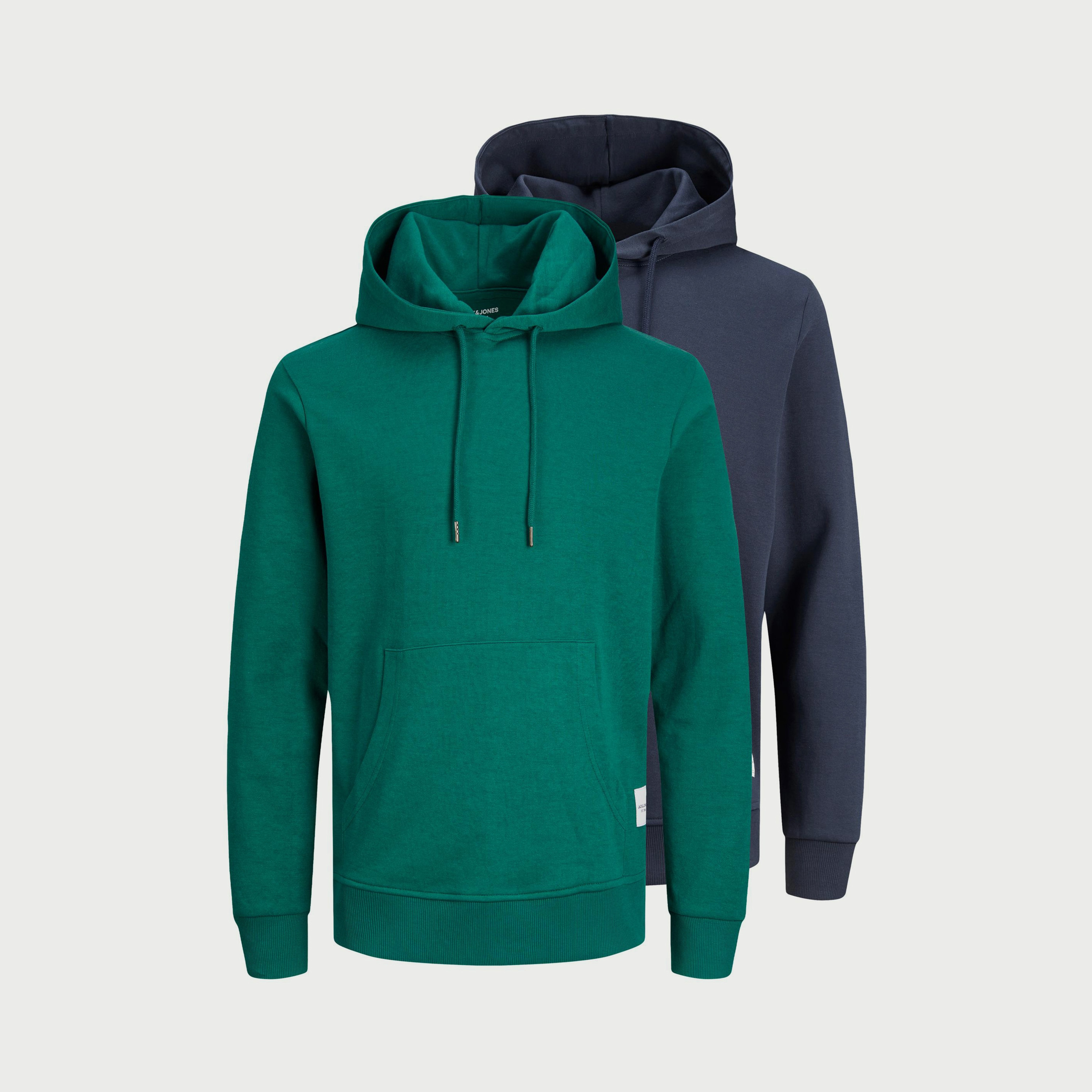 عبوة من 2 قطع هودي من جاك آند جونز سادة بأكمام طويلة وجيب كانغارو-men-winterwear-hoodiesandsweatshirts-image-1