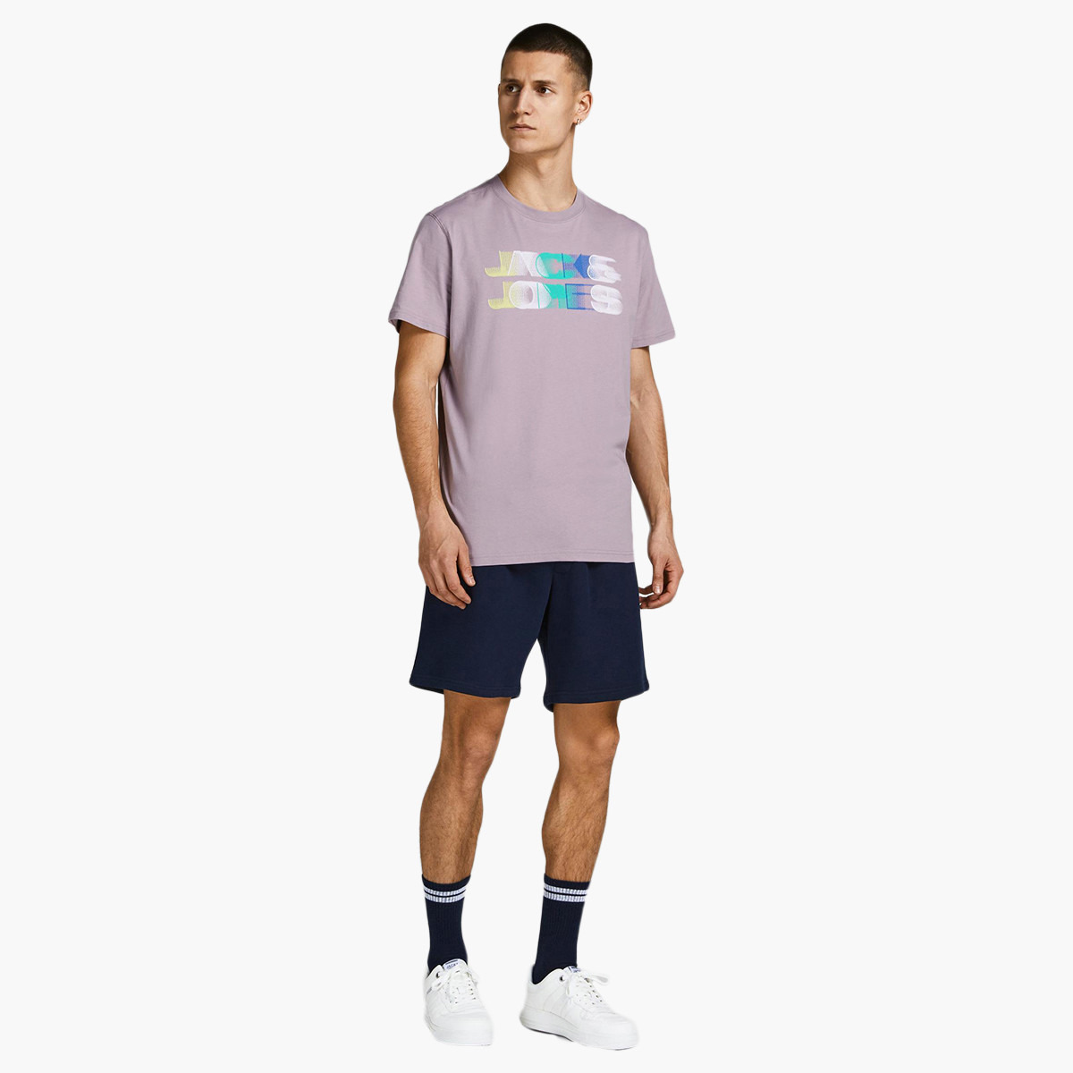 تي شيرت جاك آند جونز رجالي أرجواني بياقة مستديرة وأكمام قصيرة-men-clothing-tshirtsandpolos-tshirts-image-5