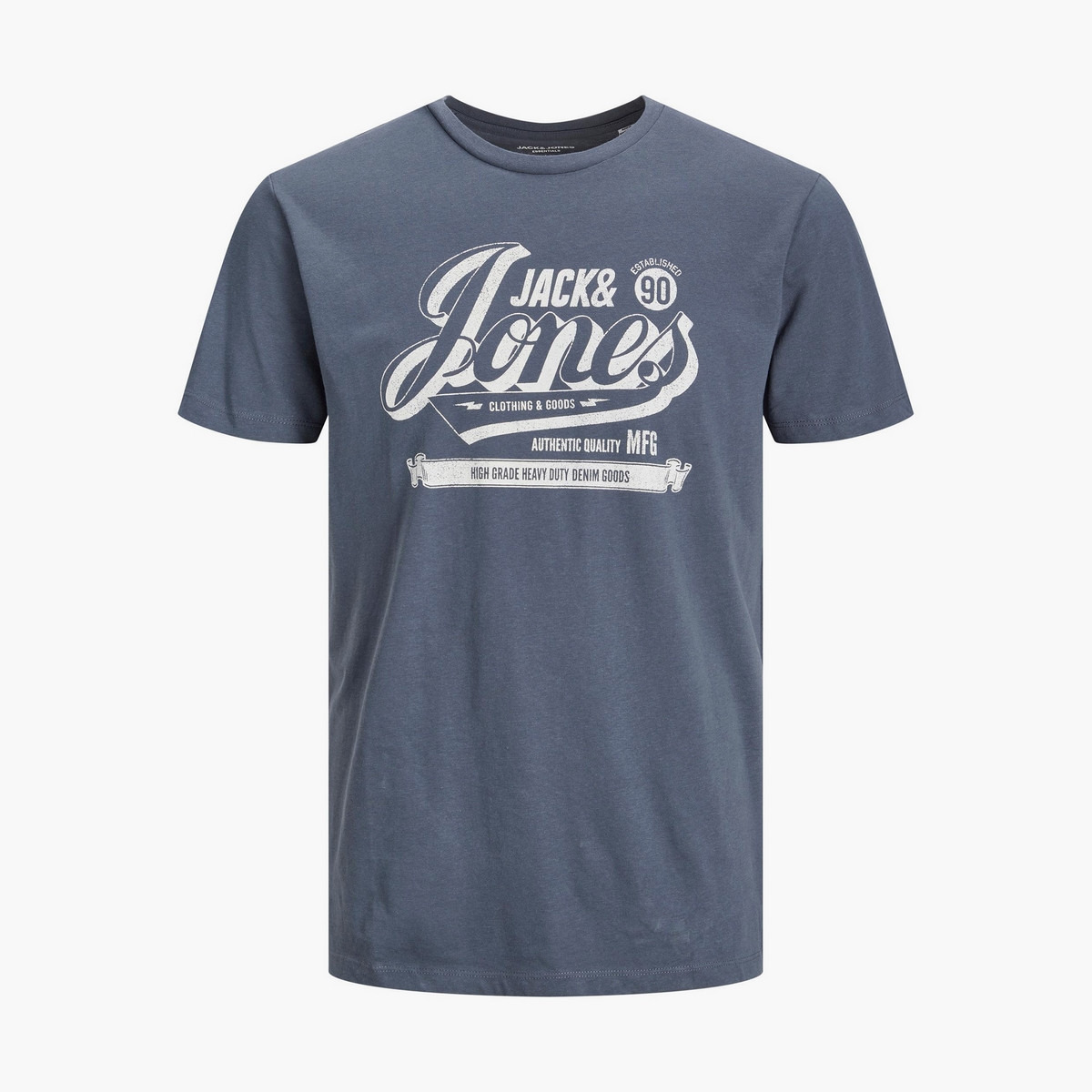 تي شيرت رجالي من جاك آند جونز بأكمام قصيرة و ياقة مستديرة و مطبوع مع لون ازرق-men-clothing-tshirtsandpolos-tshirts-image-3