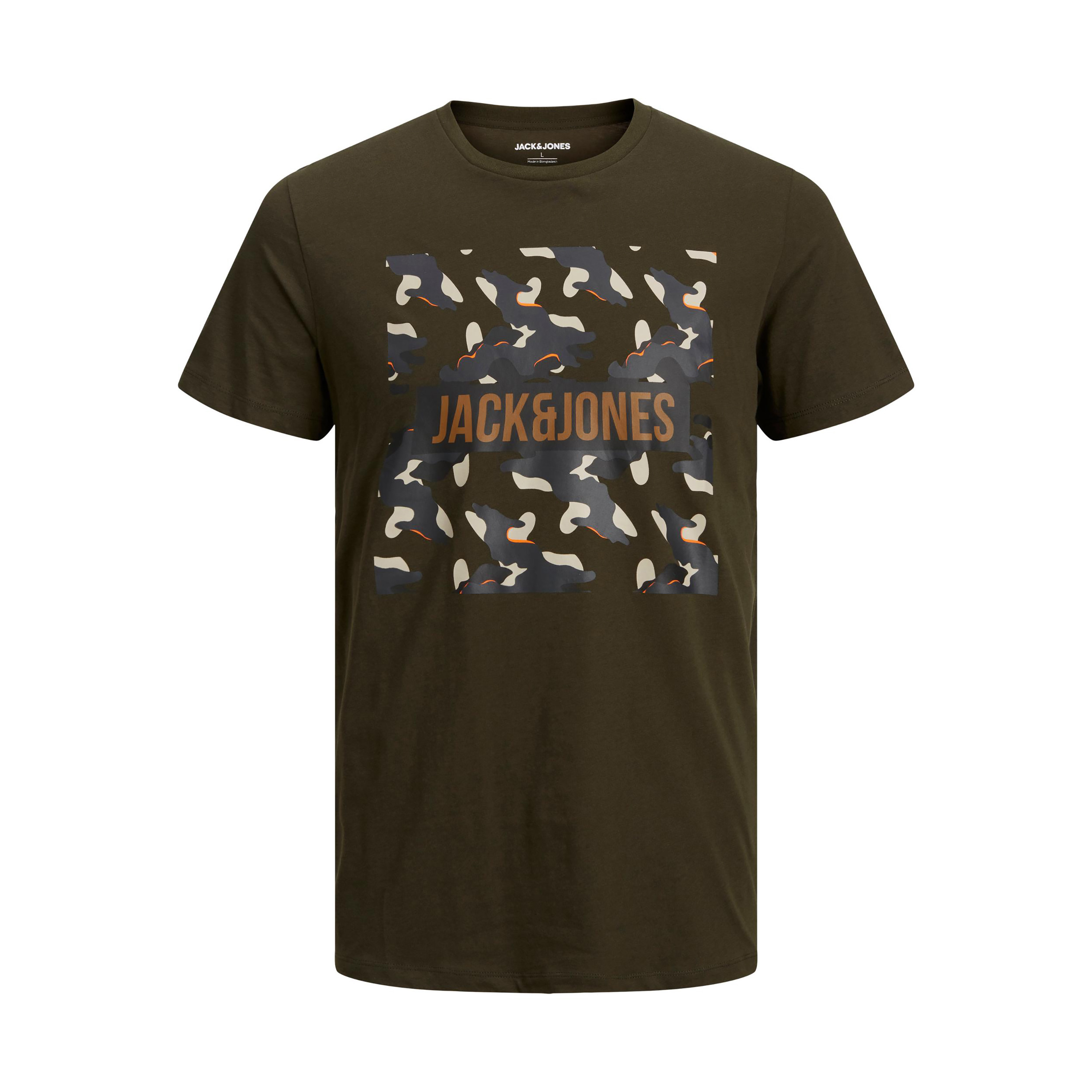 تي شيرت رجالي من جاك آند جونز بأكمام قصيرة و ياقة مستديرة و مطبوع مع لون اسود-men-clothing-tshirtsandpolos-tshirts-image-8