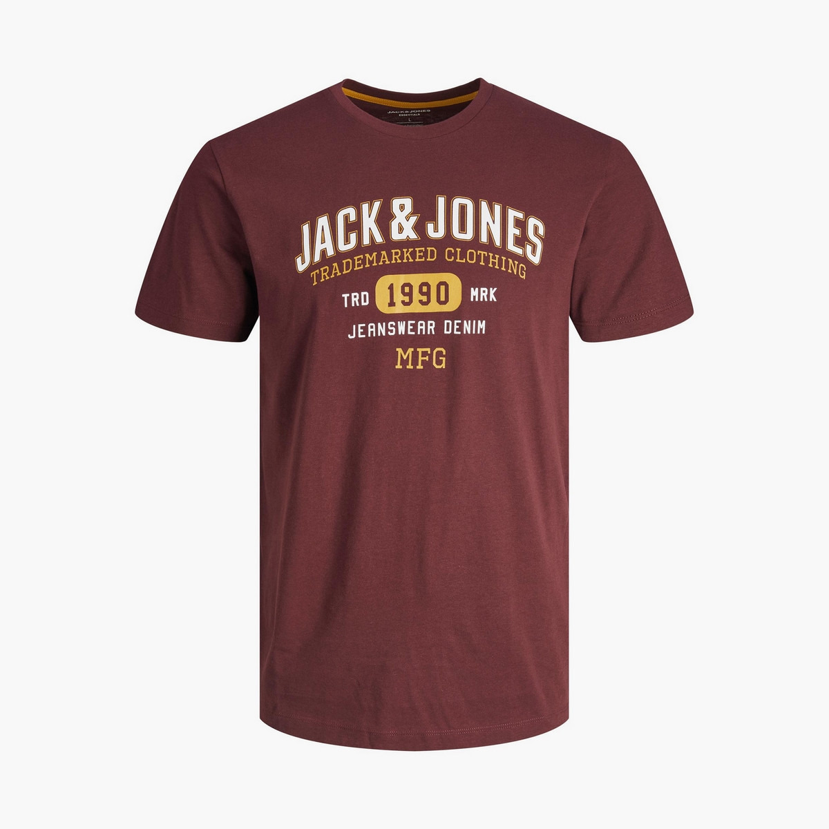 تي شيرت رجالي من جاك آند جونز بأكمام قصيرة و ياقة مستديرة و مطبوع مع لون اسود-men-clothing-tshirtsandpolos-tshirts-image-5