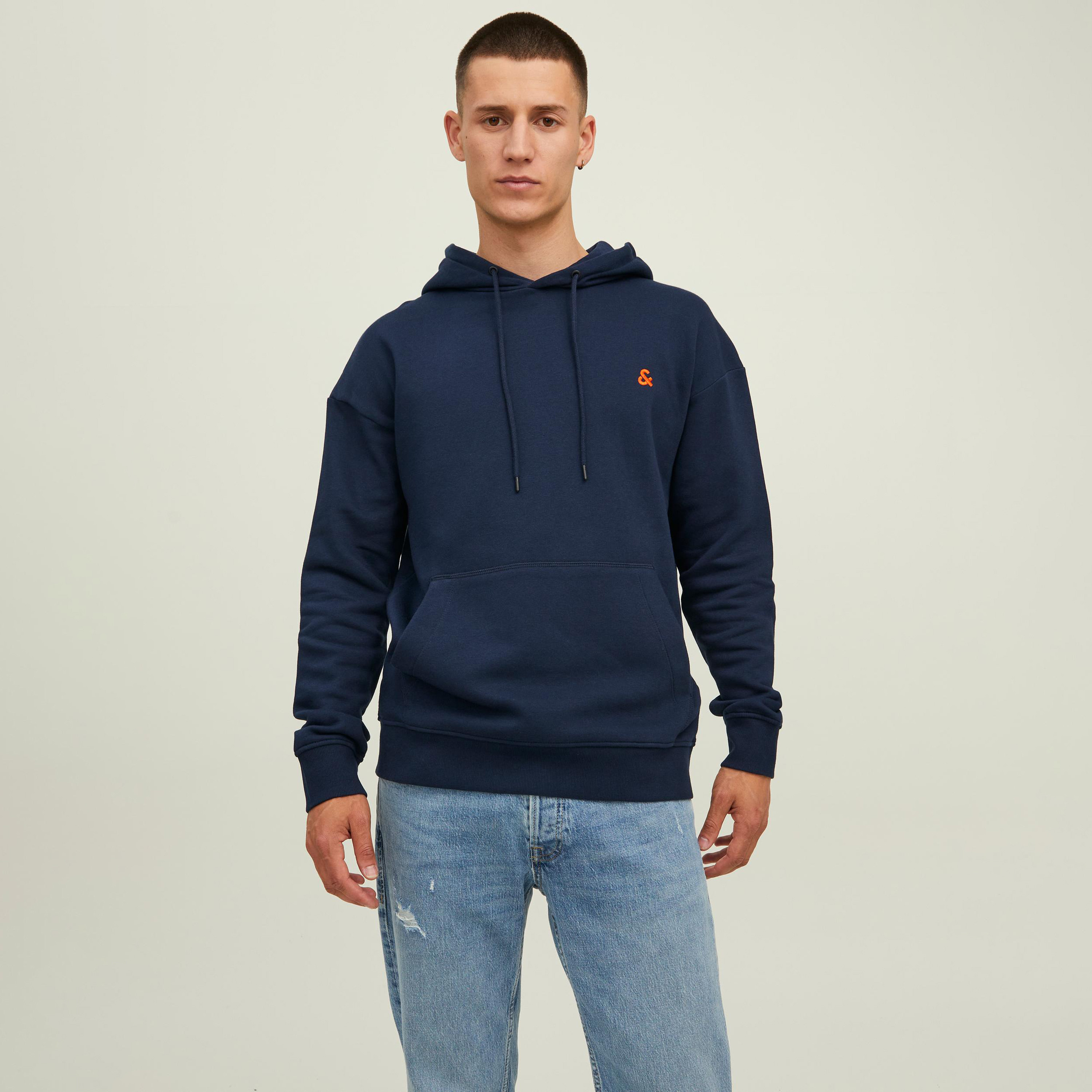 هودي من جاك آند جونز سادة بأكمام طويلة وجيب كانغارو-men-winterwear-hoodiesandsweatshirts-image-11