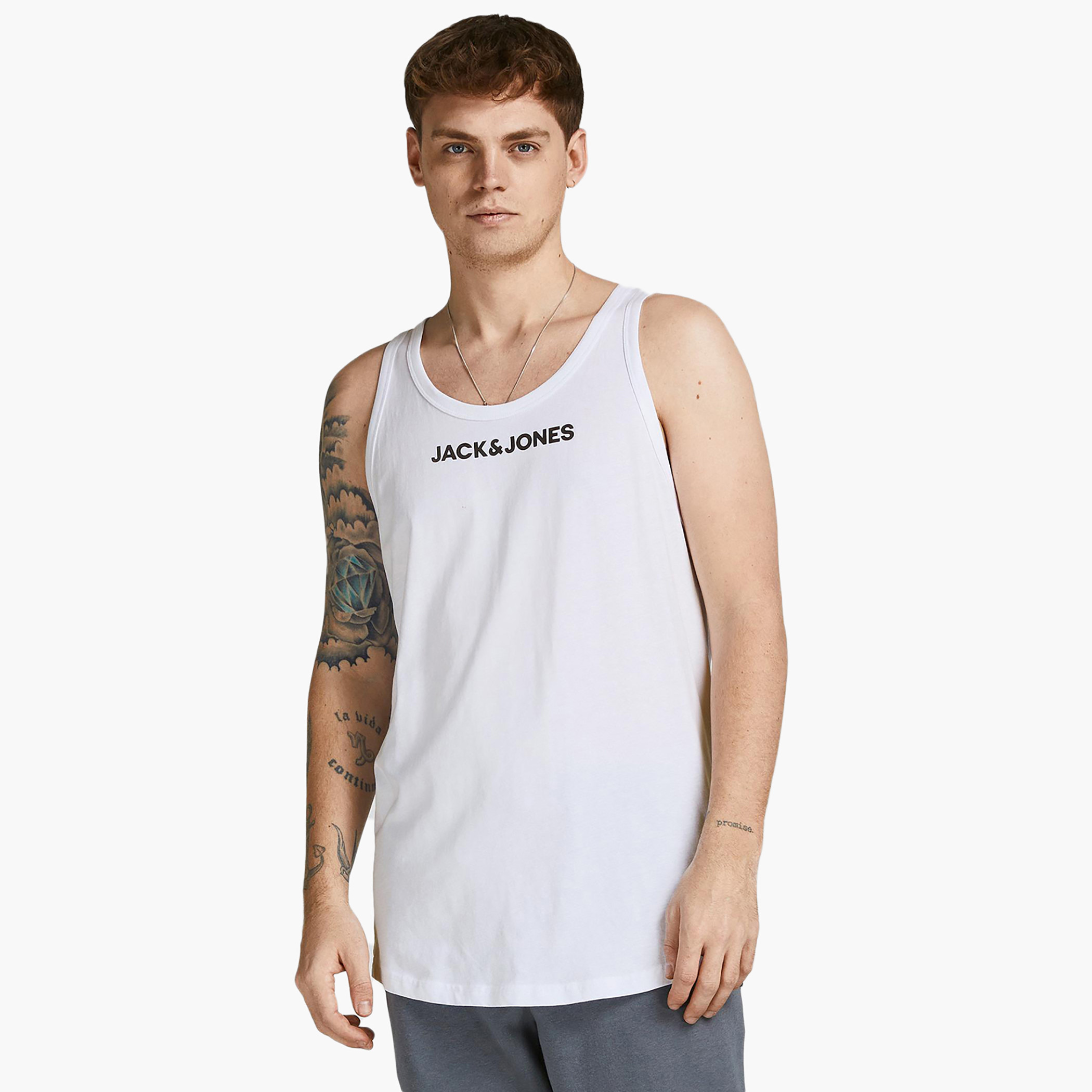 Jack & Jones Men Printed White Sleeveless Tank Top-men-clothing-tshirtsandpolos-vests-image-1