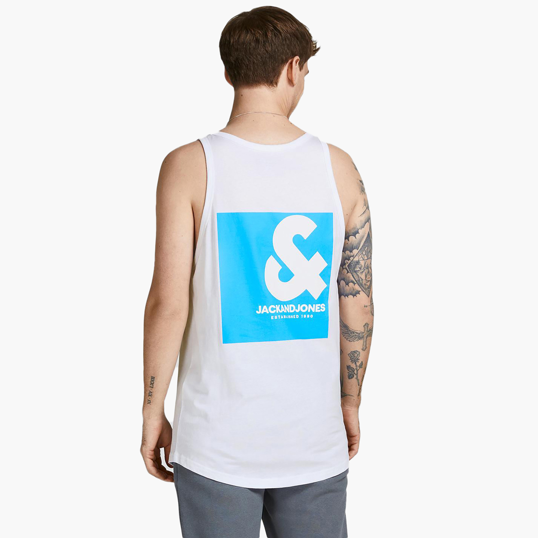 Jack & Jones Men Printed White Sleeveless Tank Top-men-clothing-tshirtsandpolos-vests-image-2