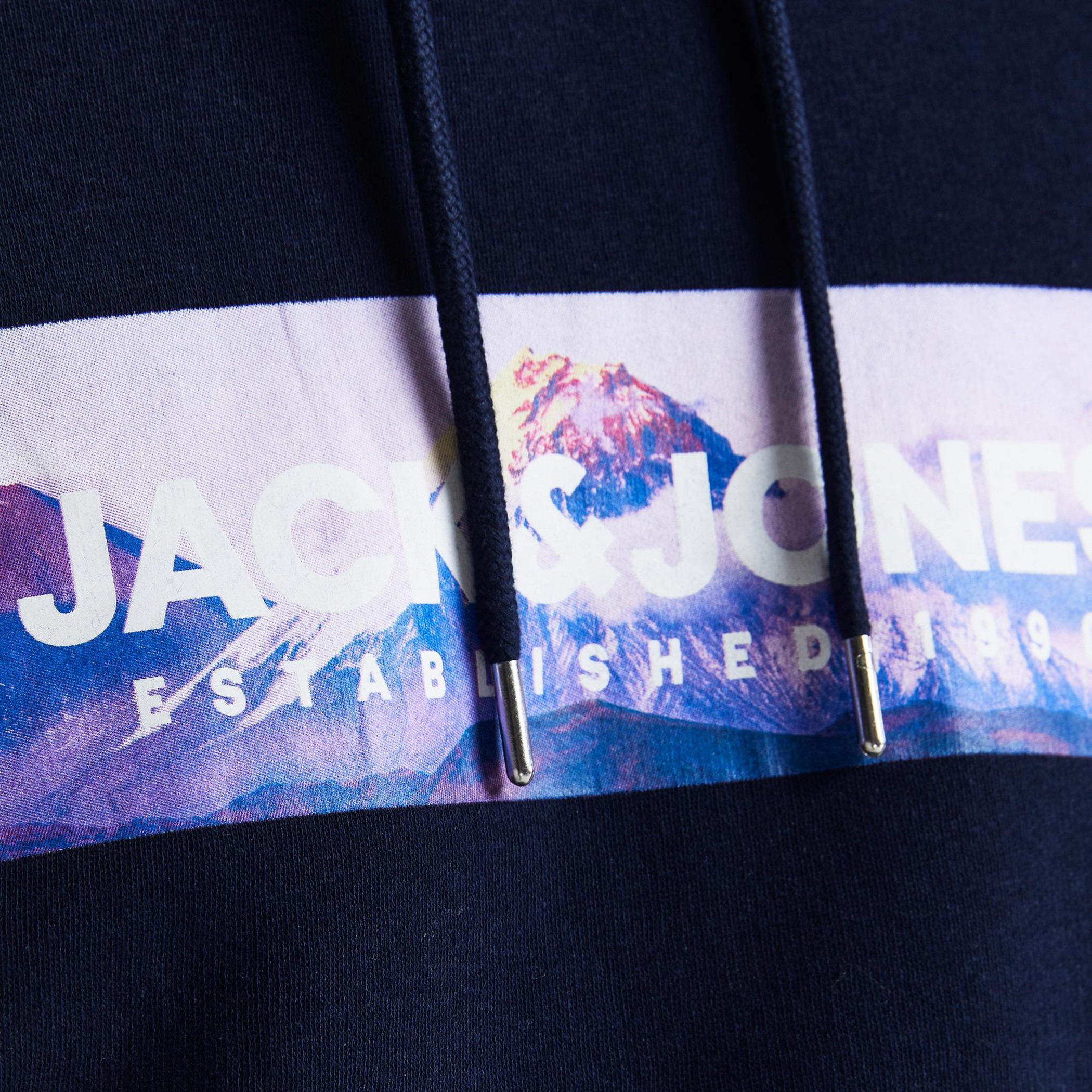 Jack & Jones Men Printed Navy Blue Kangaroo Pocket Hoodie-men-winterwear-hoodiesandsweatshirts-image-6