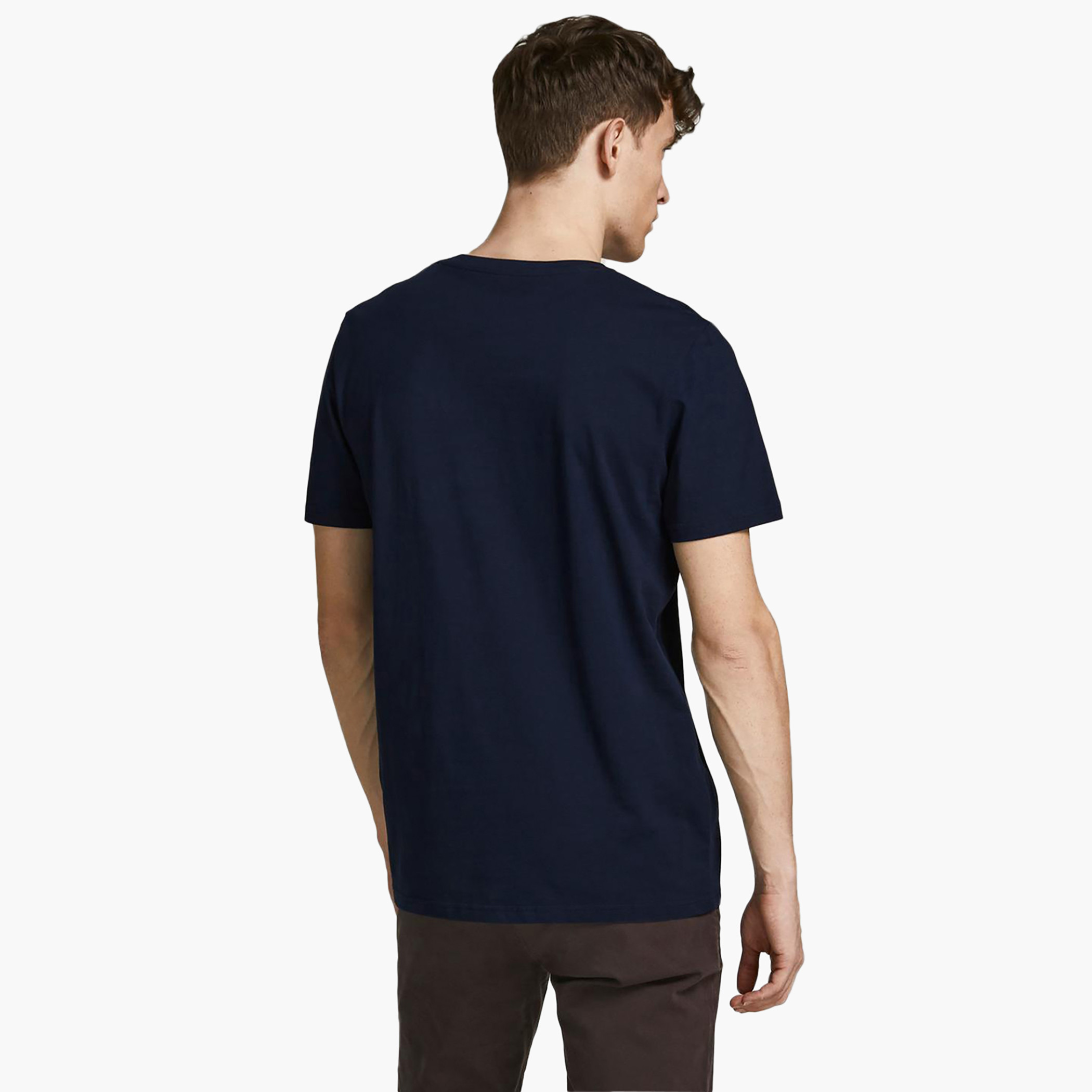 Jack & Jones Men Printed Navy Blue Crew Neck Short Sleeves T-Shirt-men-clothing-tshirtsandpolos-tshirts-image-2