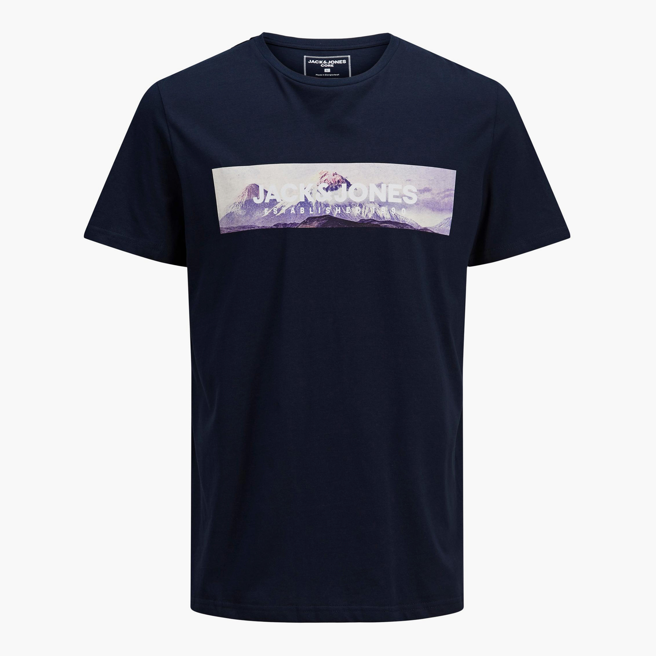 Jack & Jones Men Printed Navy Blue Crew Neck Short Sleeves T-Shirt-men-clothing-tshirtsandpolos-tshirts-image-3