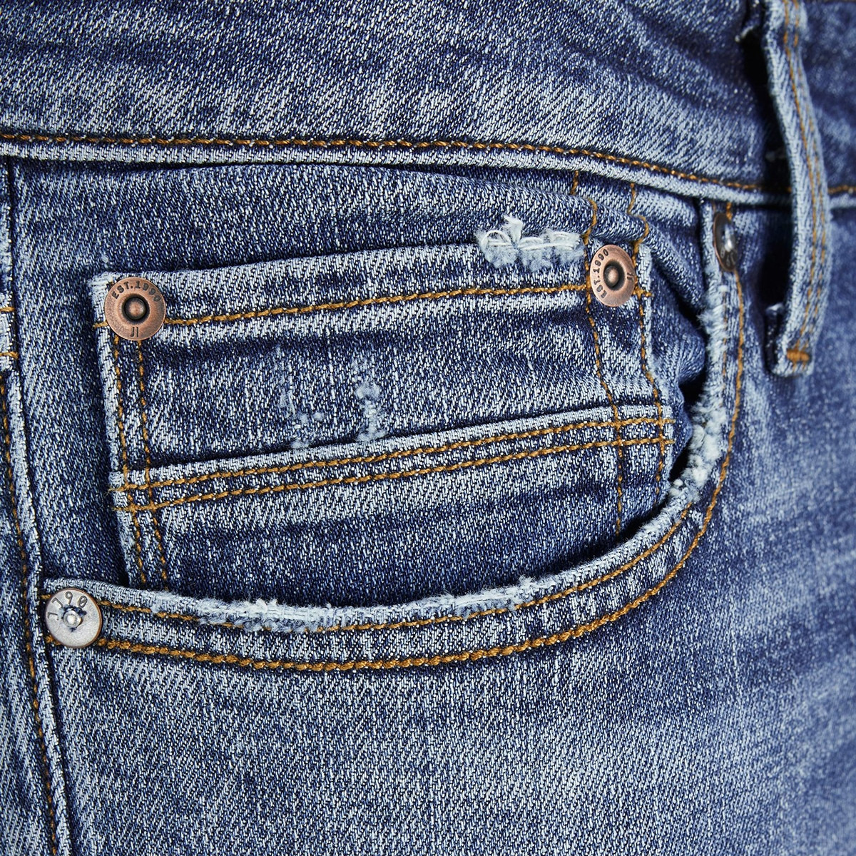 بنطلون جينز جاك آند جونز رجالي بلون أزرق ممزق مع سليم فيت بجيوب-men-clothing-bottoms-jeans-image-4