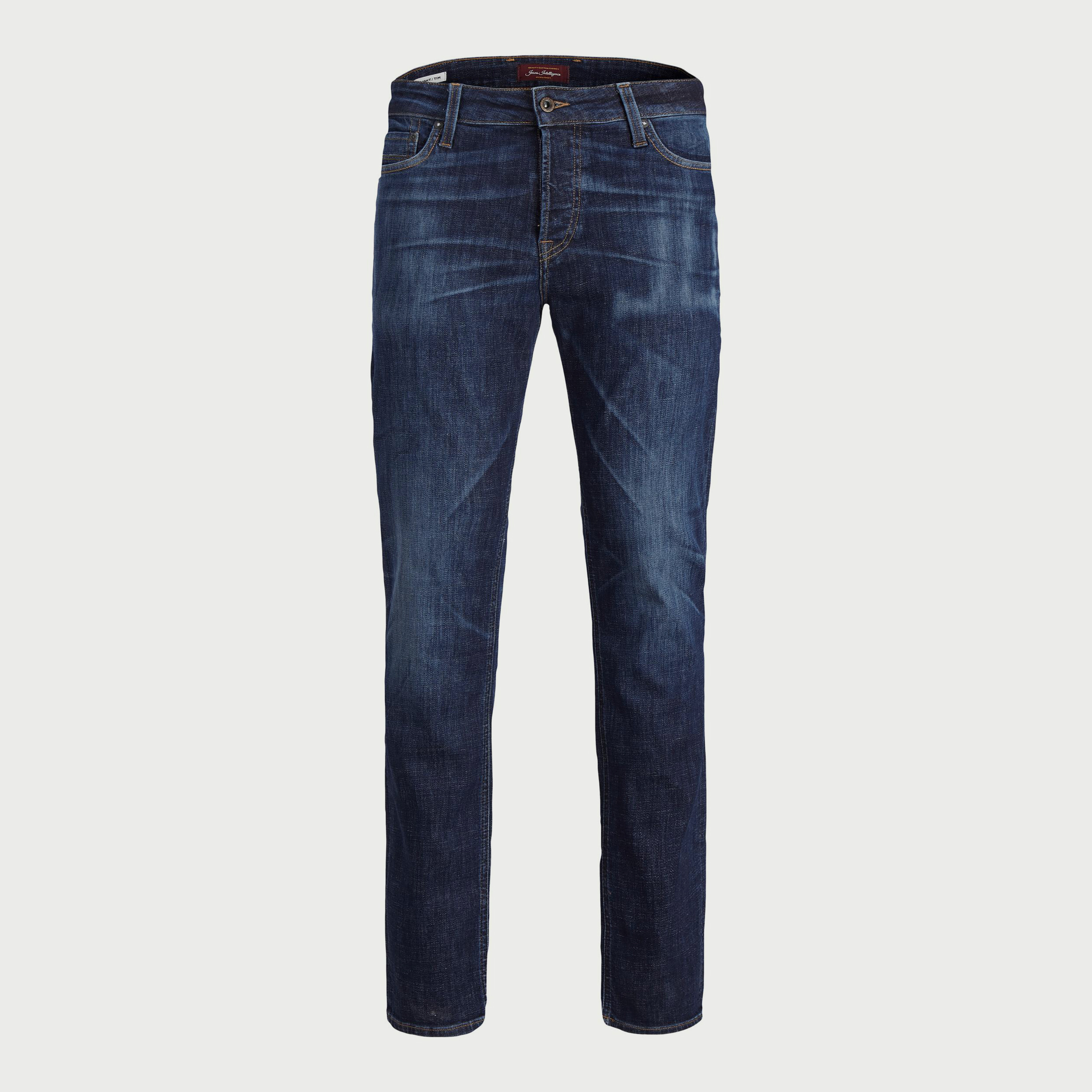 Jack & Jones Men Blue Plain Slim Fit Jeans with Pockets-men-clothing-bottoms-jeans-image-2