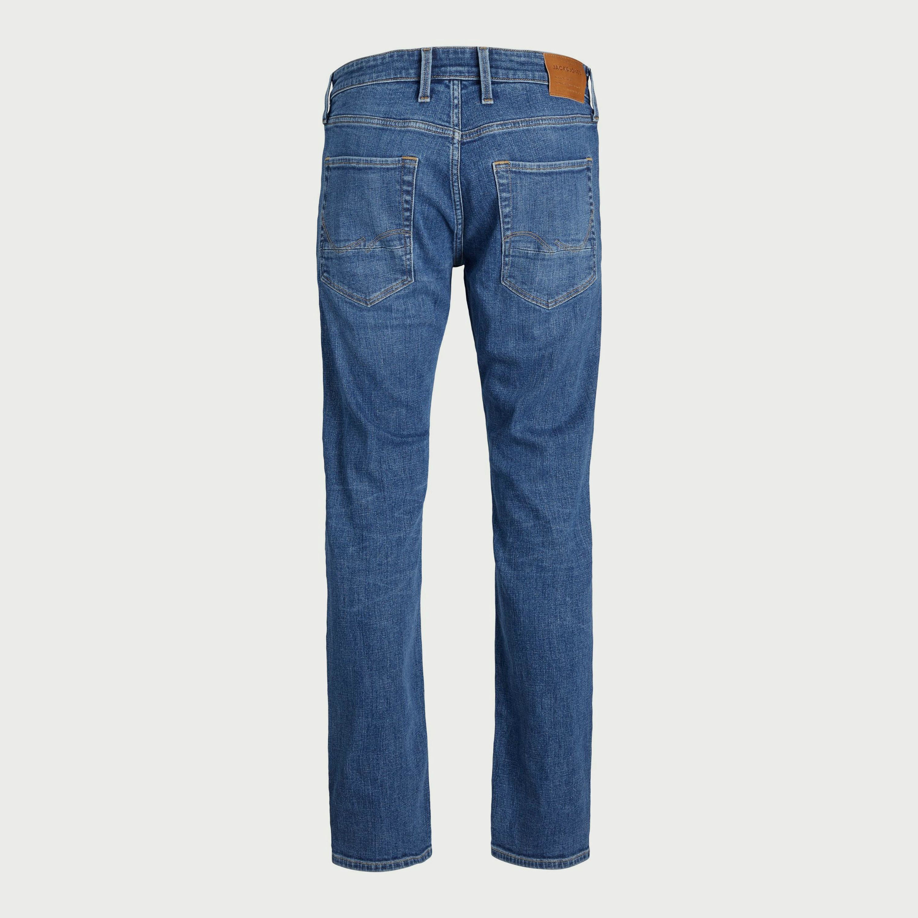 Jack & Jones Men Blue Plain Slim Fit Jeans with Pockets-men-clothing-bottoms-jeans-image-3