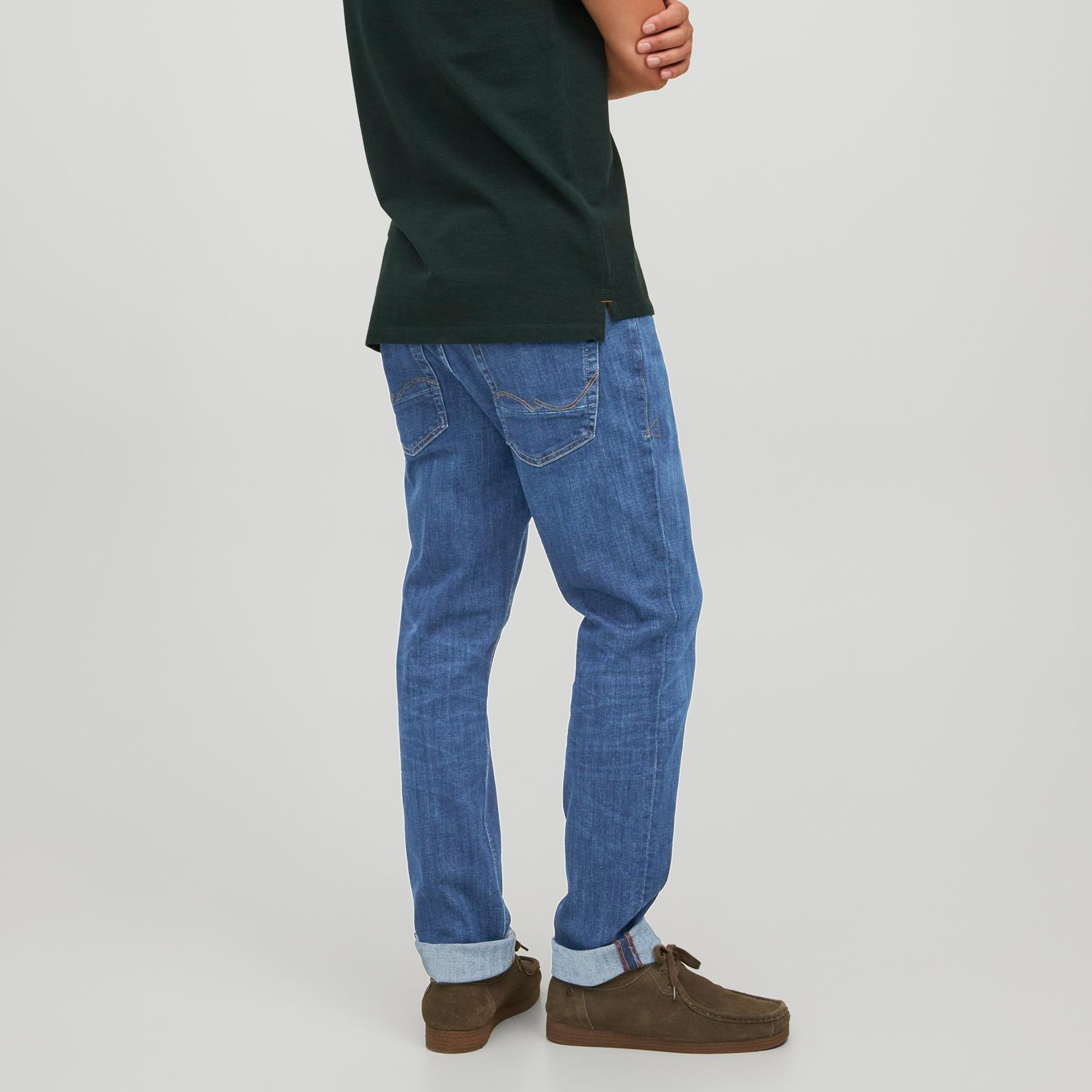 Jack & Jones Men Blue Plain Slim Fit Jeans with Pockets-men-clothing-bottoms-jeans-image-6