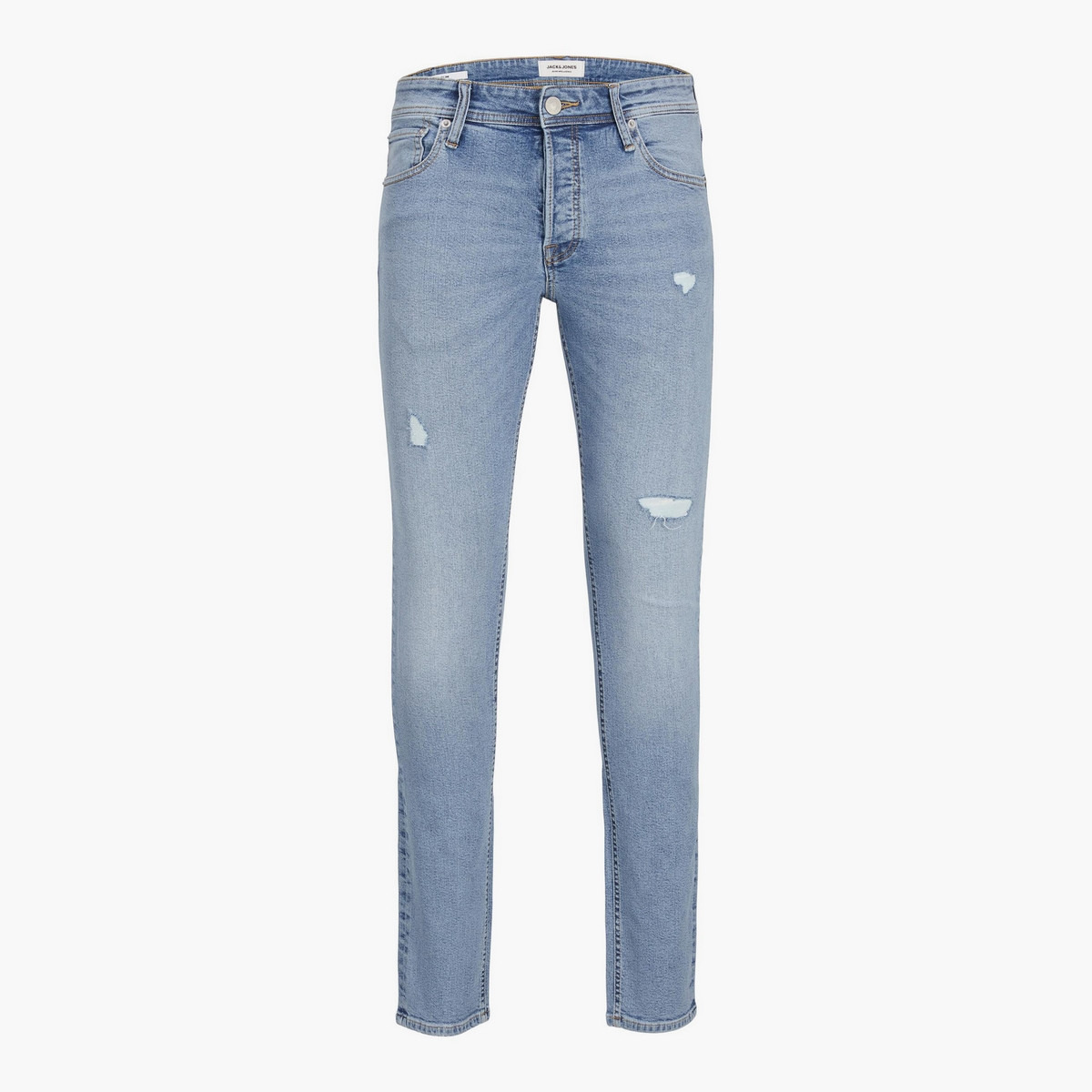 Jack & Jones Men Blue Ripped Slim Fit Jeans with Pocket-men-clothing-bottoms-jeans-image-1