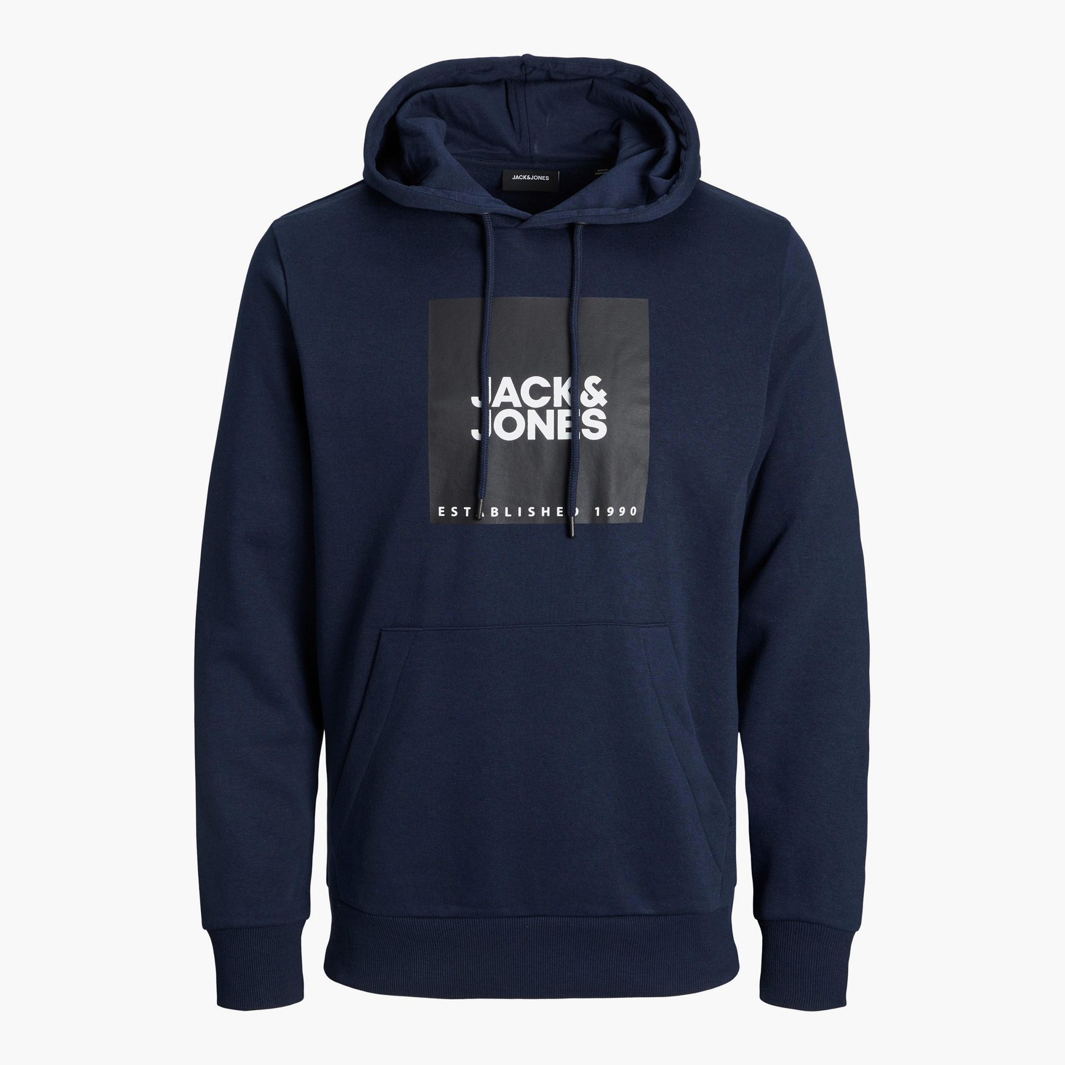 هودي جاك آند جونز بجيب كانغارو مطبوع بلون ازرق للرجال-men-winterwear-hoodiesandsweatshirts-image-3