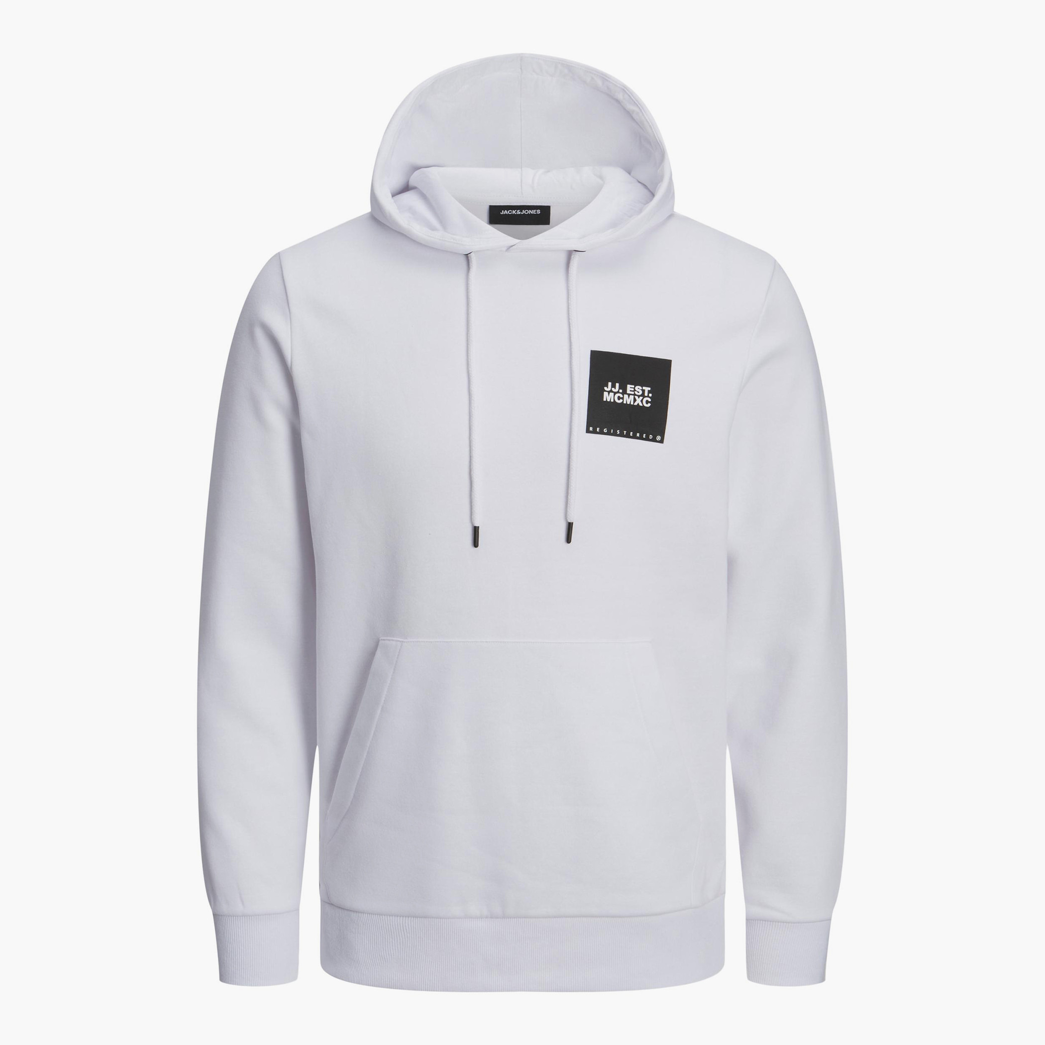 Jack & Jones Men Black Printed Kangaroo Pocket Hoodie-men-winterwear-hoodiesandsweatshirts-image-3