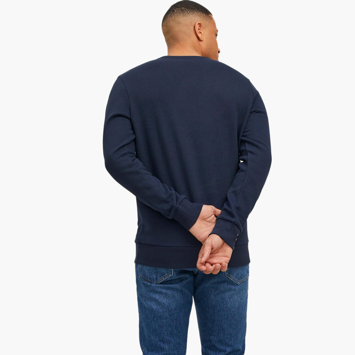 قميص من النوع الثقيل جاك آند جونز للرجال باللون الأزرق الداكن برقبة مستديرة-men-winterwear-hoodiesandsweatshirts-image-3