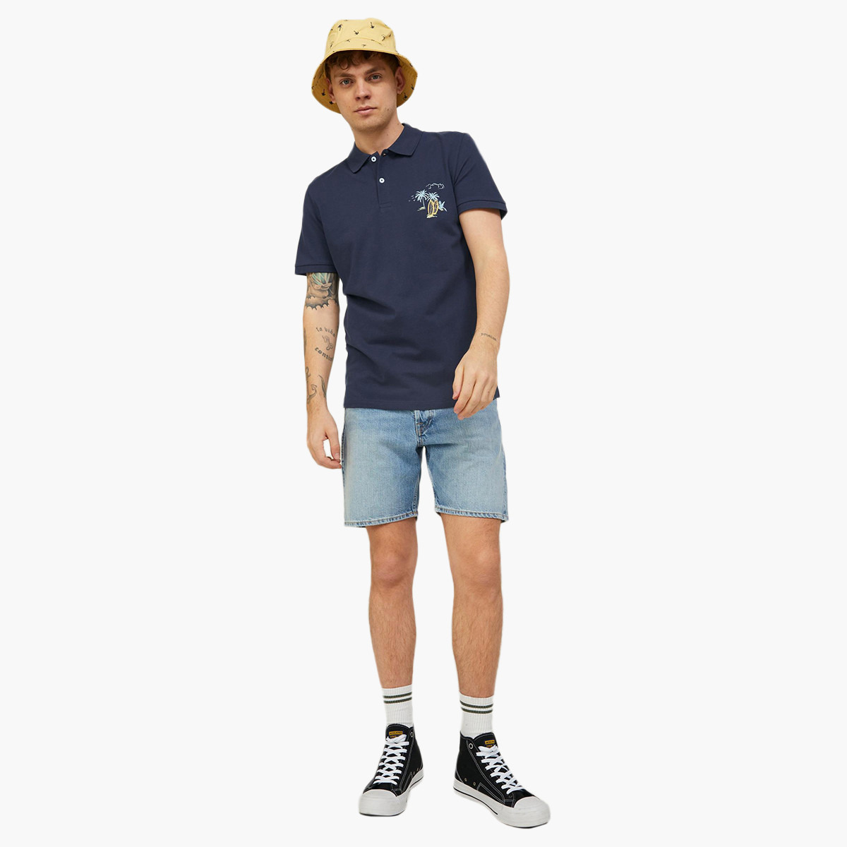 تي شيرت بولو جاك آند جونز بأكمام قصيرة مطبوع كحلي للرجال-men-clothing-tshirtsandpolos-polos-image-3