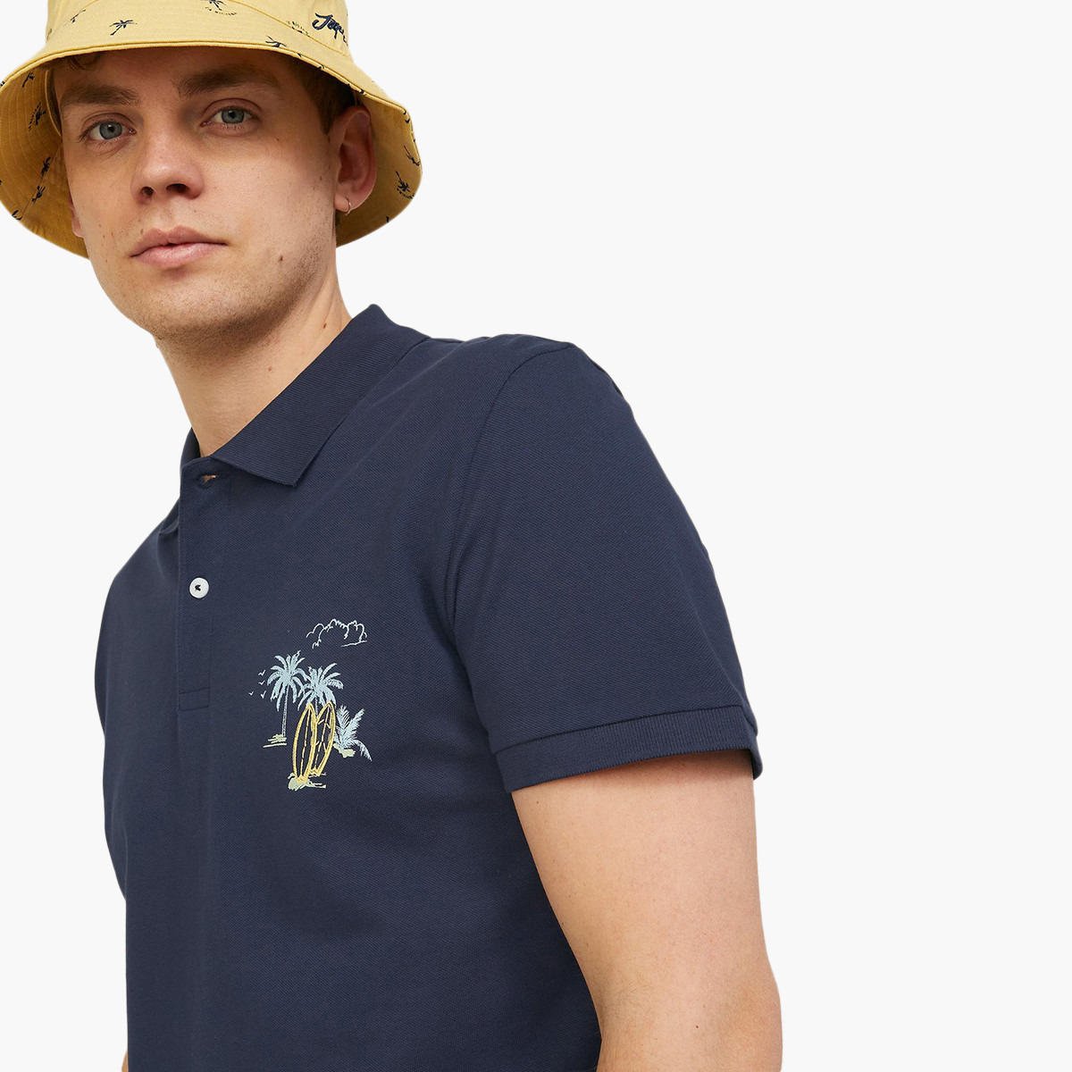 تي شيرت بولو جاك آند جونز بأكمام قصيرة مطبوع كحلي للرجال-men-clothing-tshirtsandpolos-polos-image-5