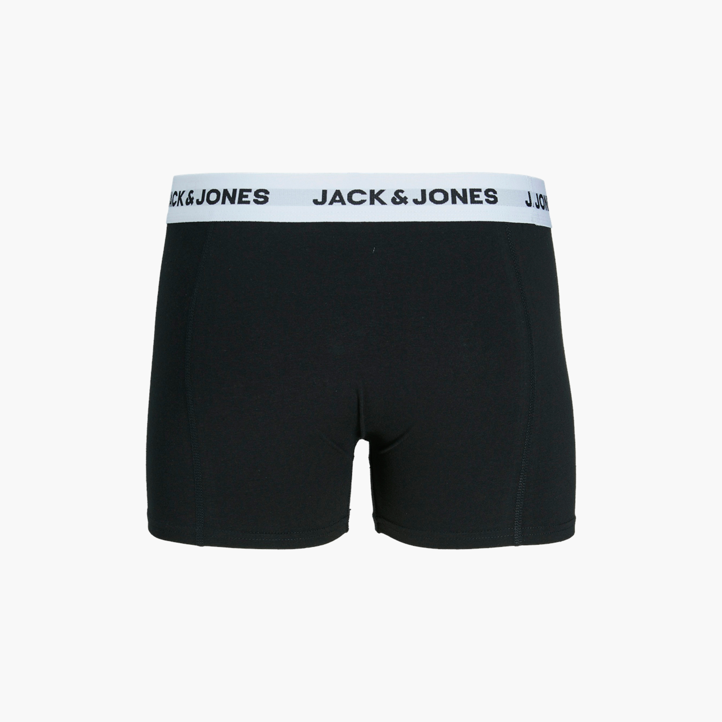 Jack & Jones Pack of 3 Brand Print Waistband Trunks-men-clothing-innerwear-underwear-image-7