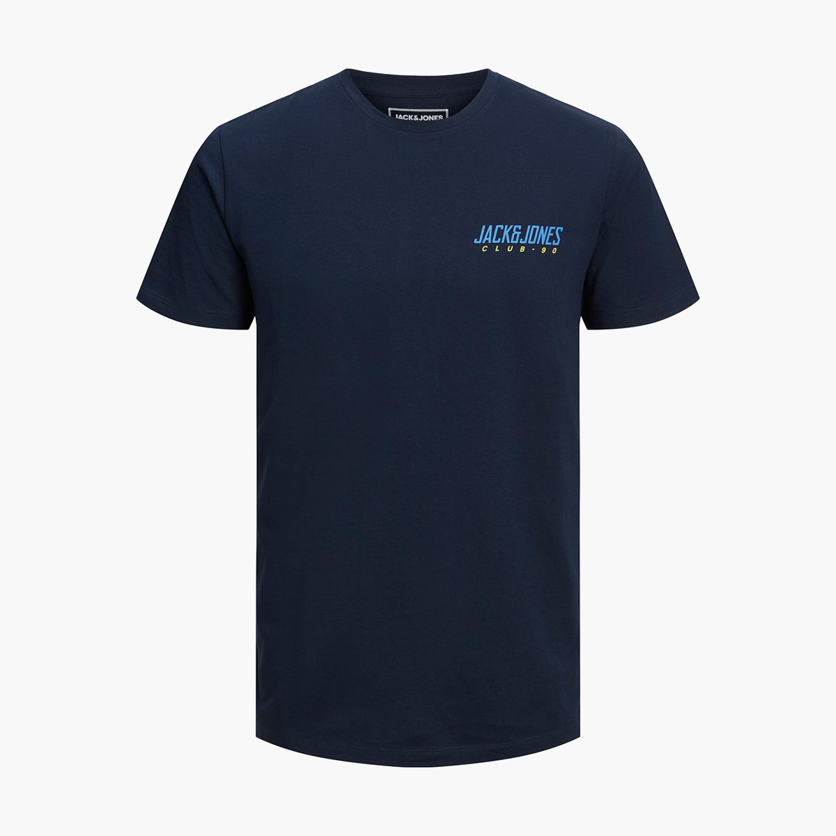 قميص رجالي من جاك وجوكس بأكمام قصيرة وياقة دائرية وشعار أزرق كحلي-men-clothing-tshirtsandpolos-tshirts-image-2