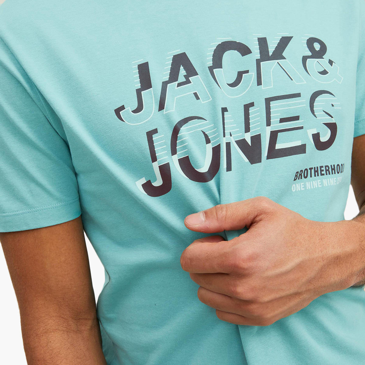 تي شيرت جاك آند جونز رجالي أزرق مطبوع بياقة مستديرة وأكمام قصيرة-men-clothing-tshirtsandpolos-tshirts-image-7